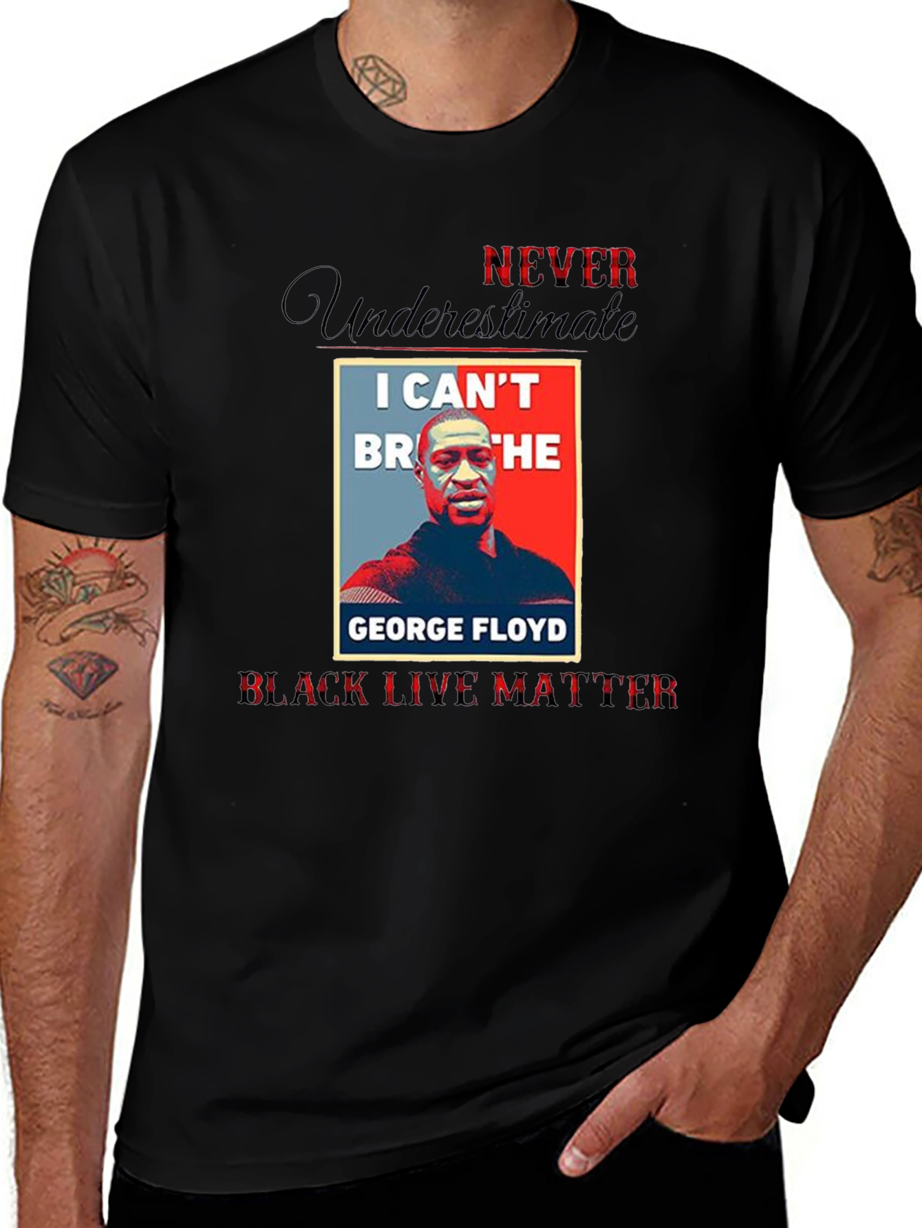 BLM George Floyd T-Shirt "I Can't Breathe"