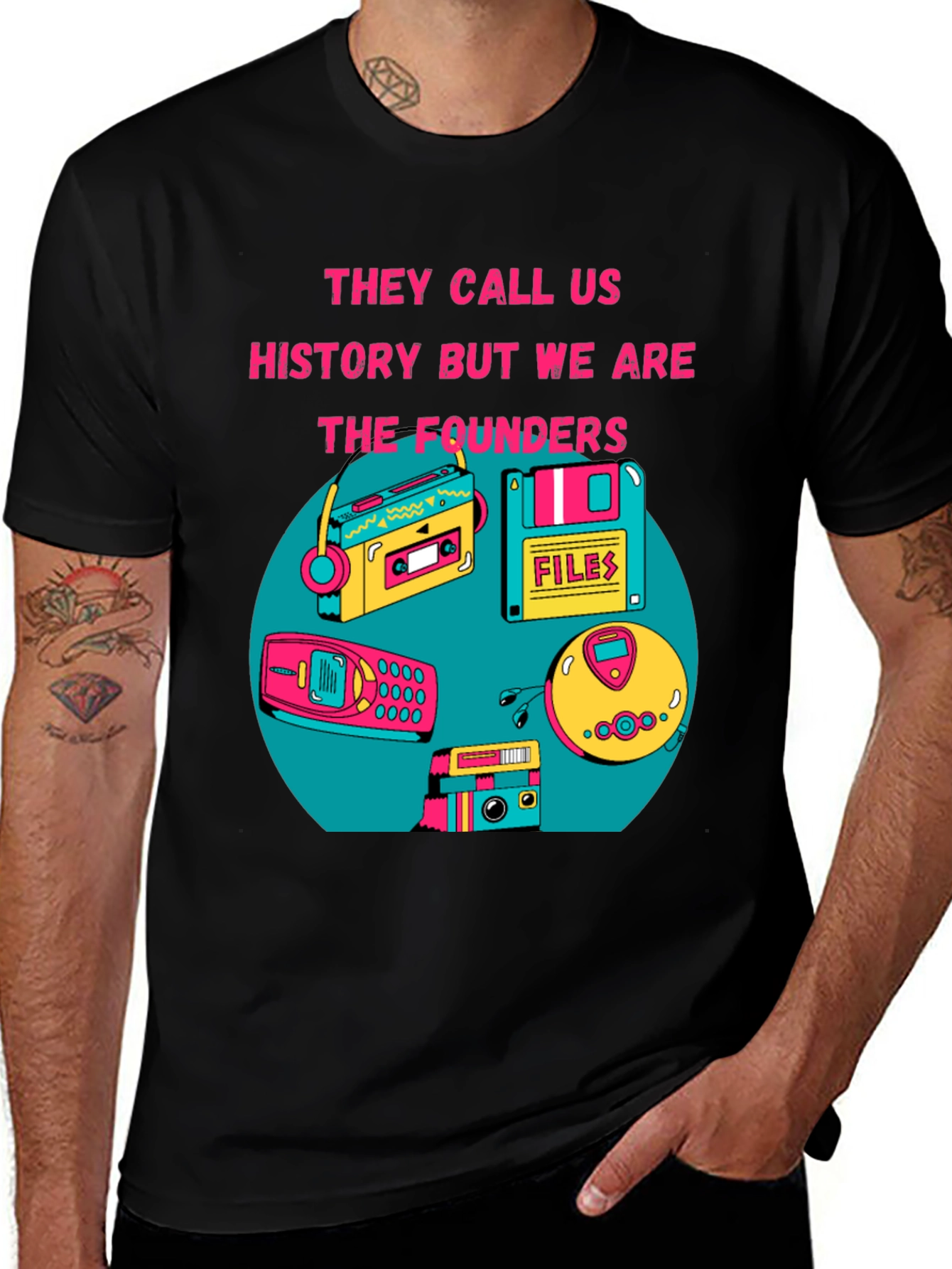 Variant 3 of Retro Tech T-Shirt - "The Founders" Design