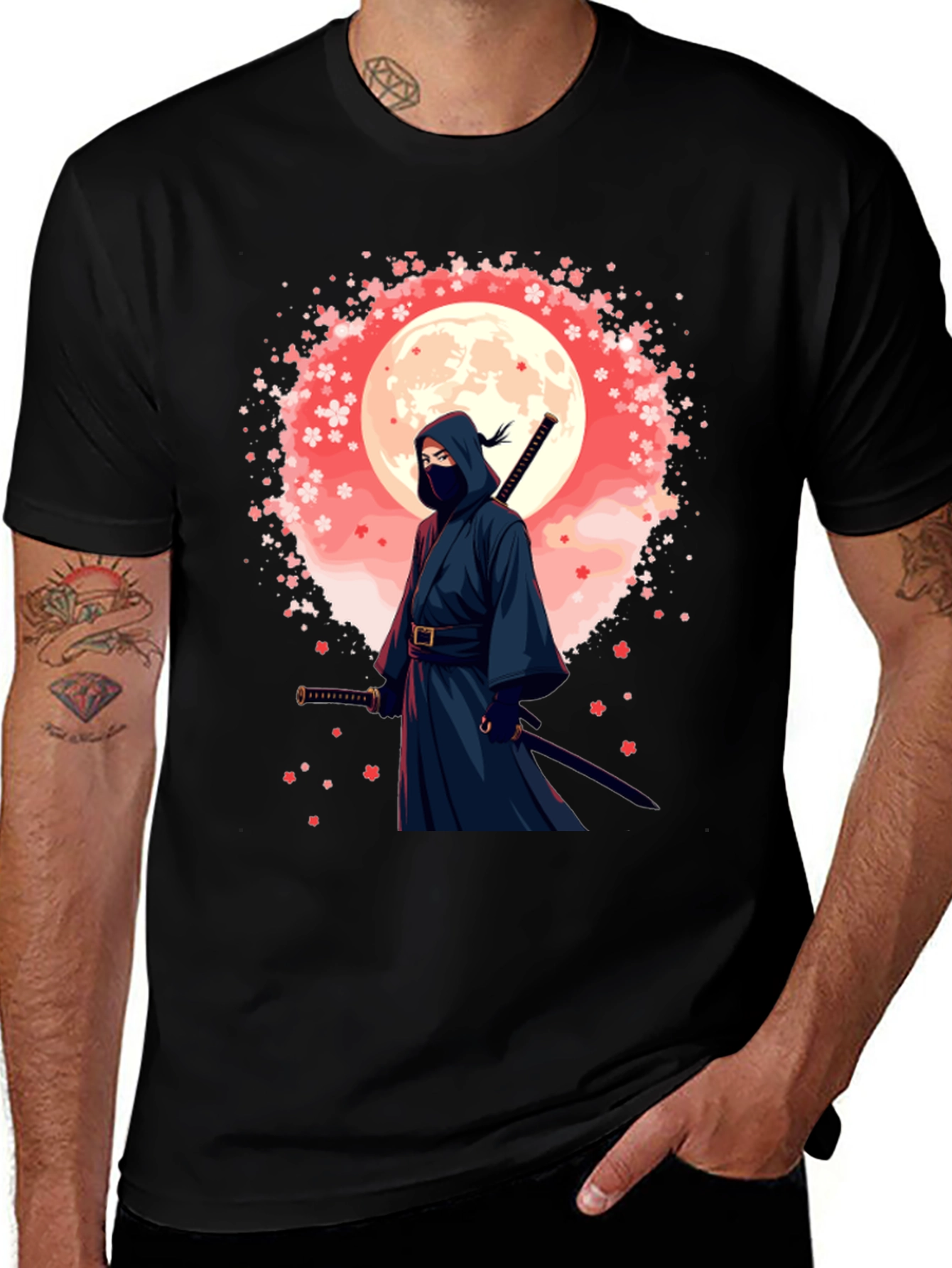 Variant 25 of Ninja Moon Graphic Tee - Black T-Shirt