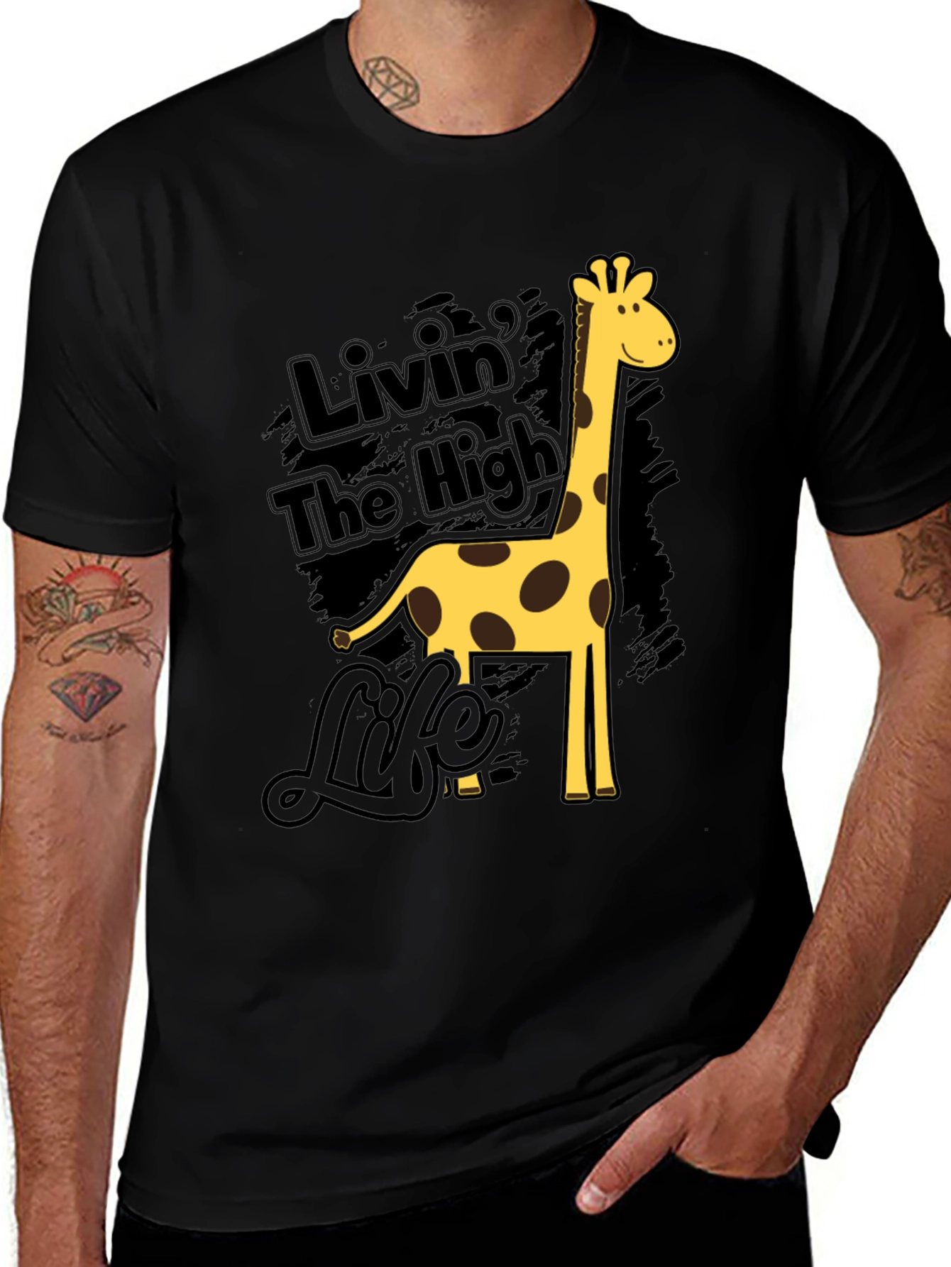 Variant 28 of Livin' The High Life Giraffe Graphic T-Shirt
