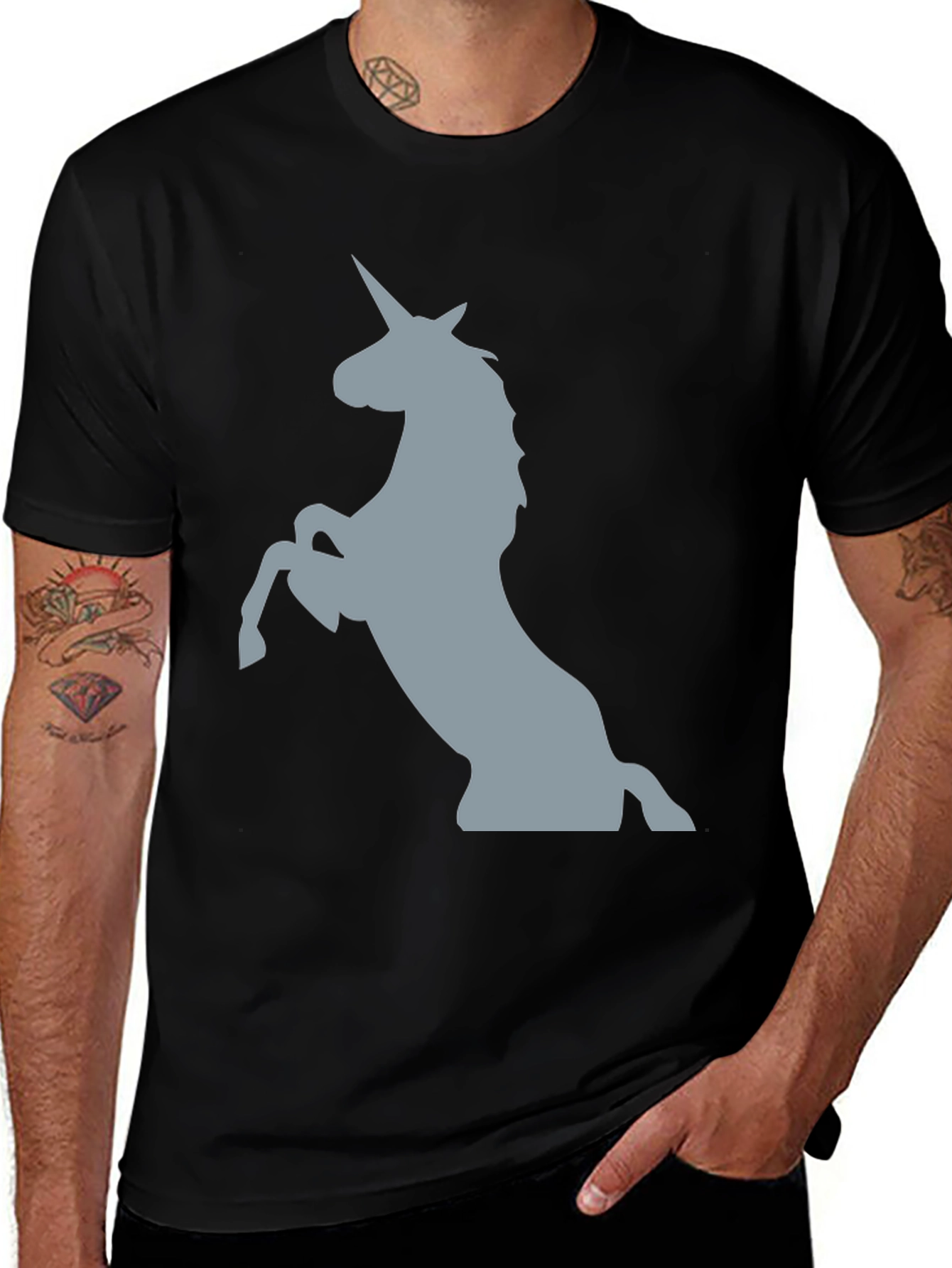 Variant 30 of Unicorn Graphic Tee - Black