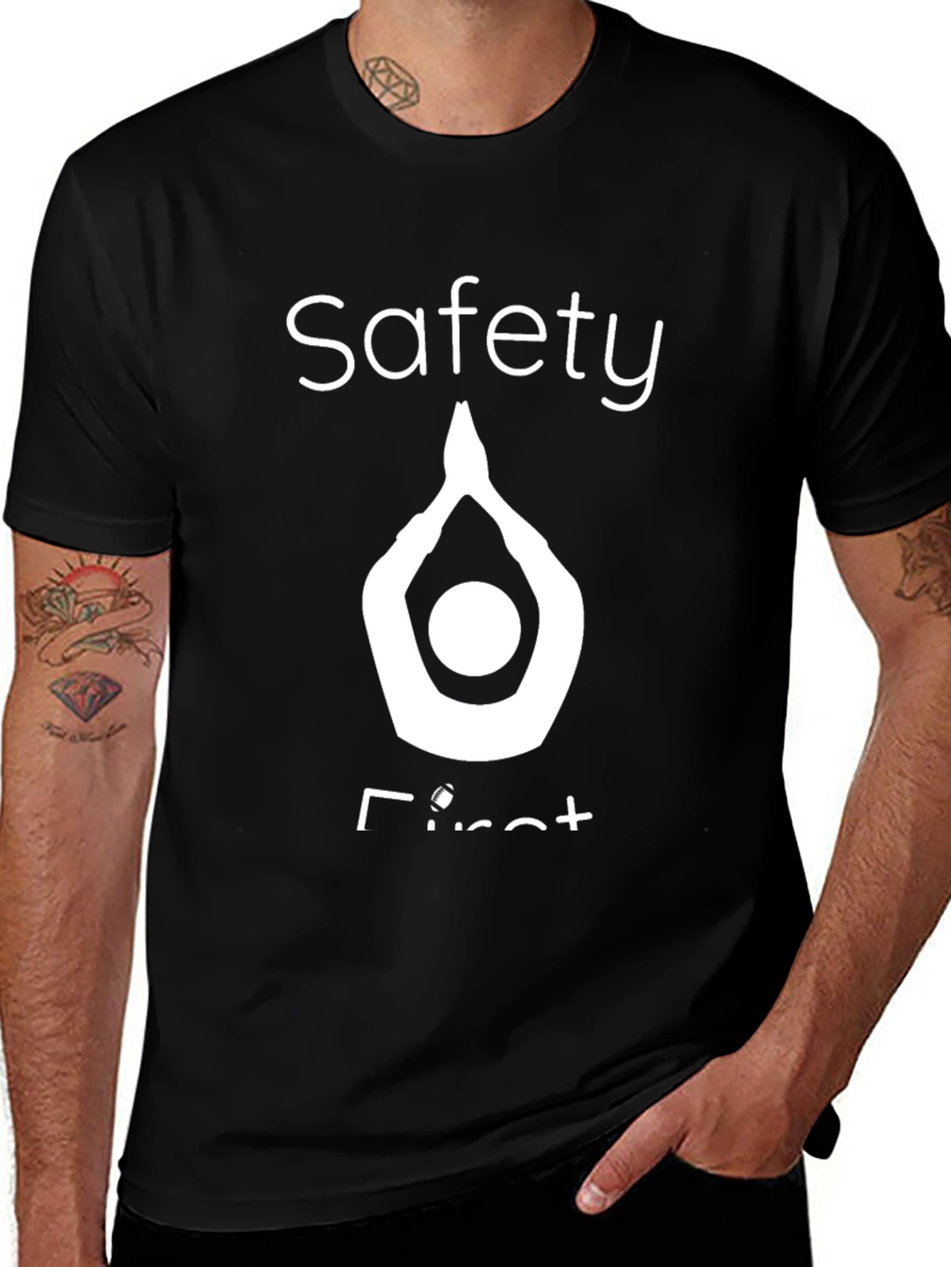 Variant 28 of Safety First Graphic T-Shirt - Black