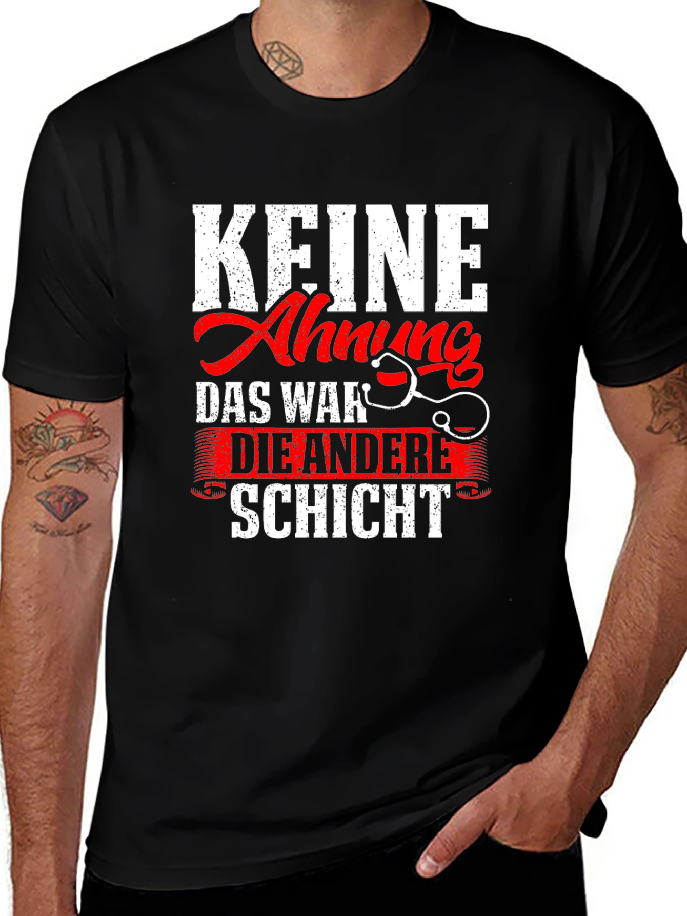 Variant 11 of Keine Ahnung Nurse T-Shirt, Das War Die Andere Schicht Tee