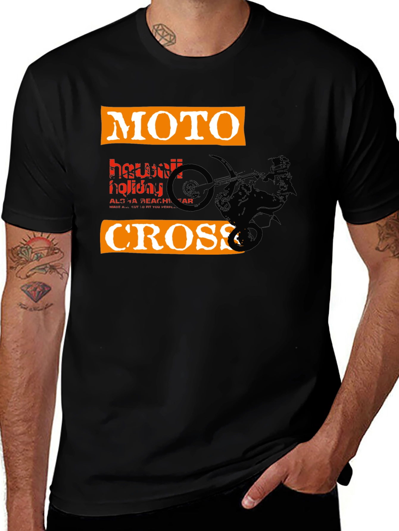 Variant 19 of Moto Cross Graphic Tee - Black