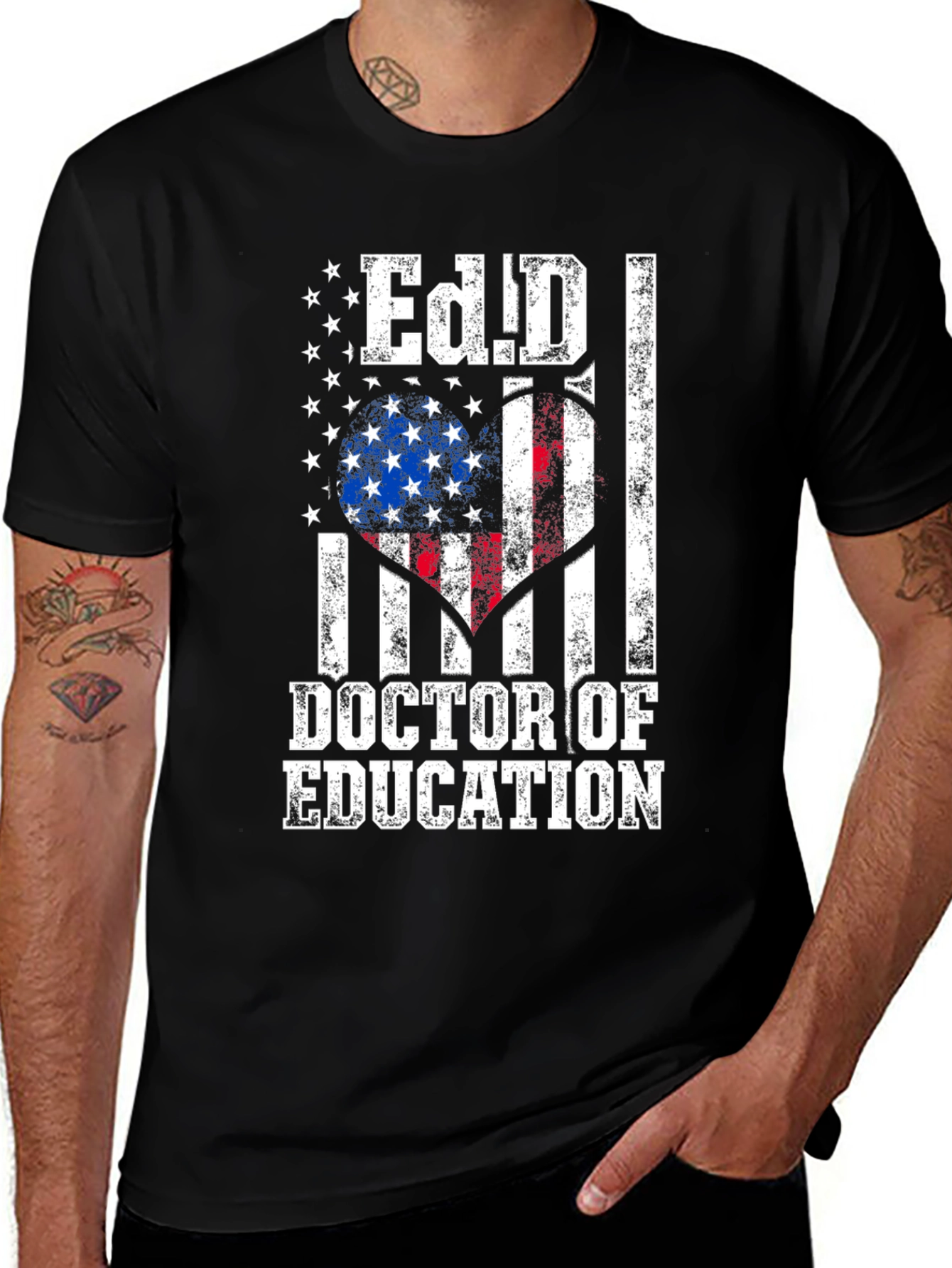 Ed.D. Doctor of Education American Flag T-Shirt