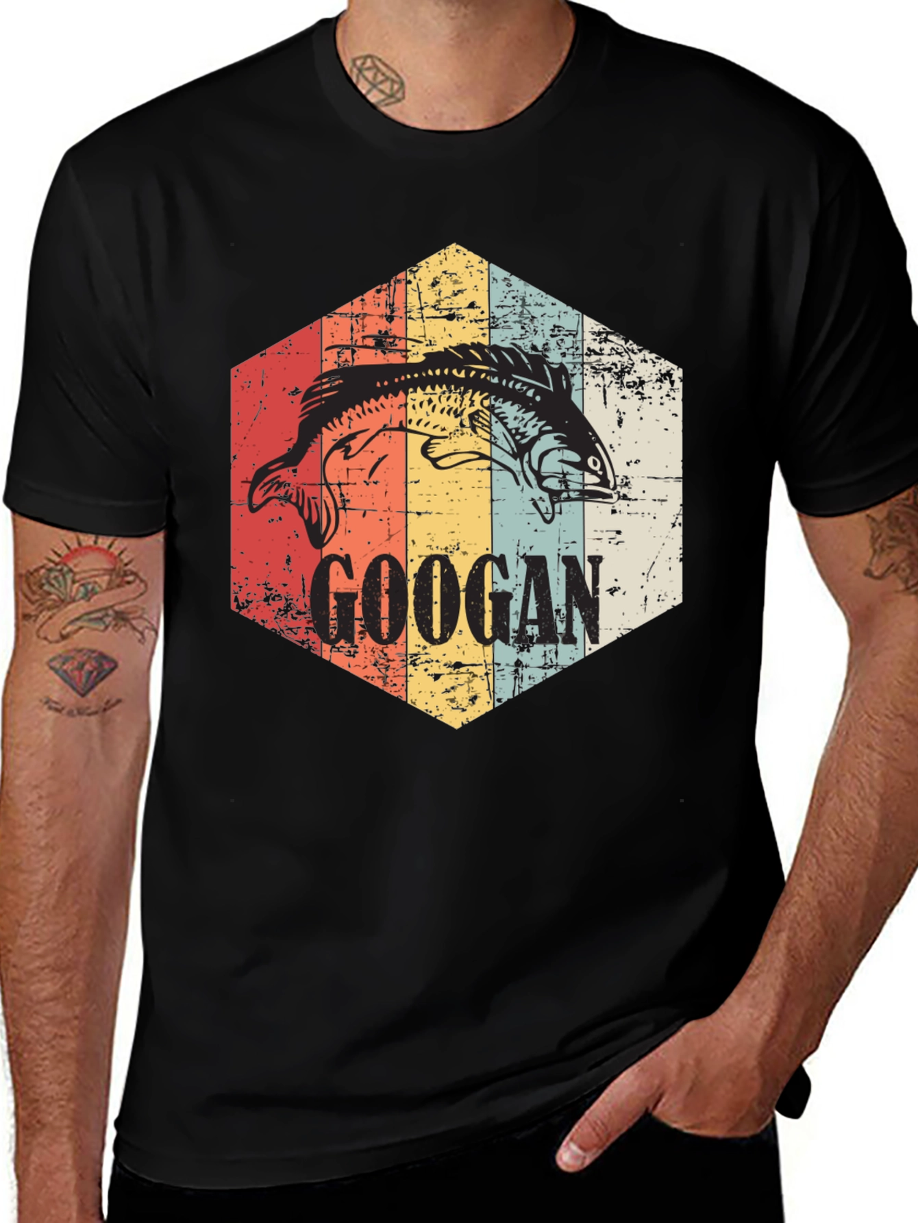 Variant 7 of Googan Fishing T-Shirt - Retro Angler Tee