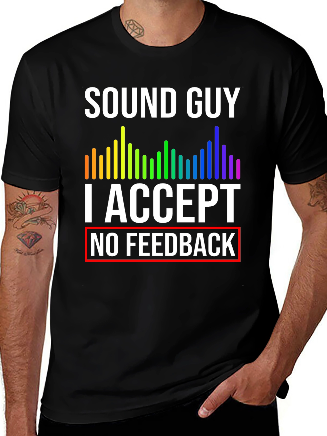 Variant 10 of Sound Guy Graphic T-Shirt - No Feedback