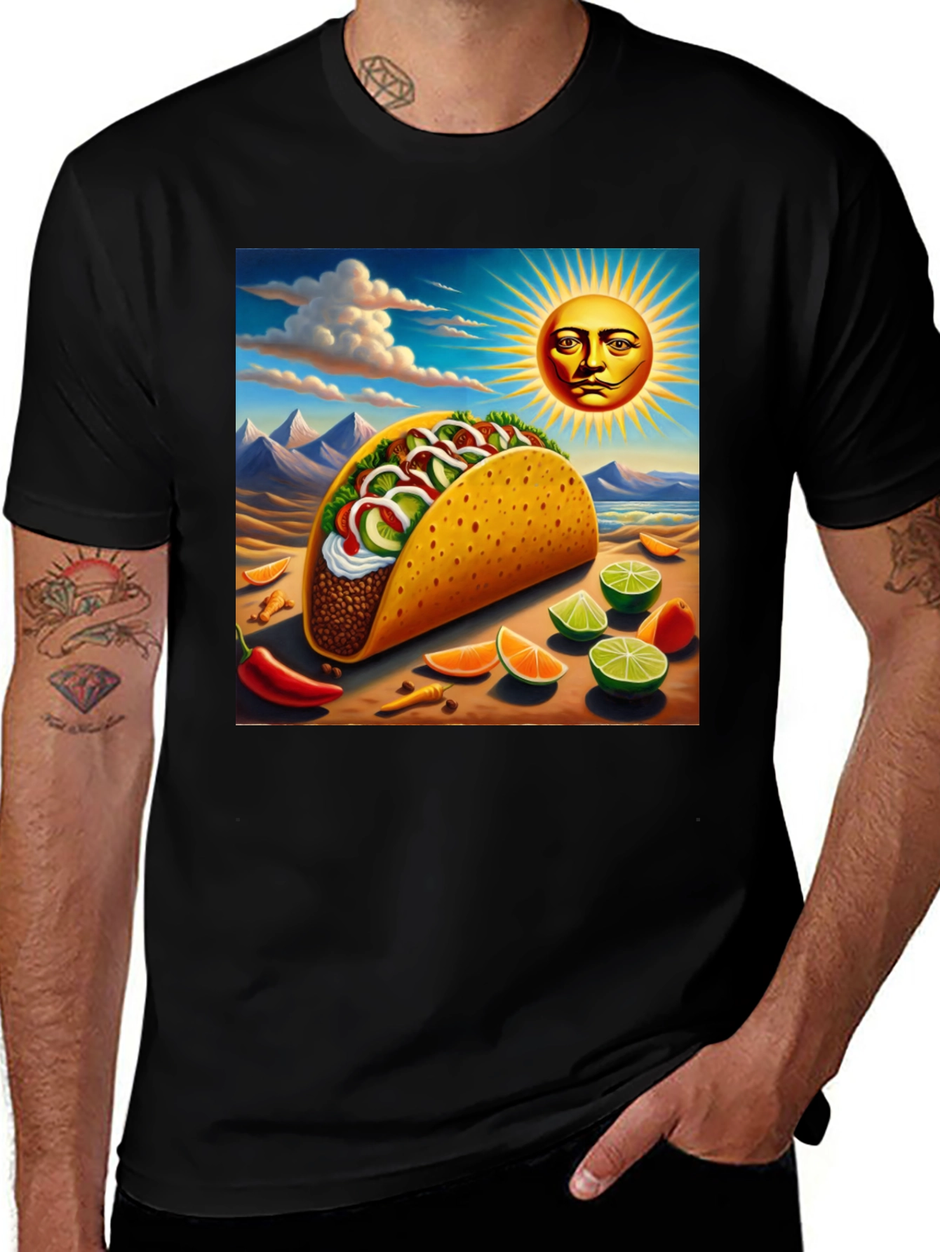 Variant 30 of Taco Beach Art Tee - Black