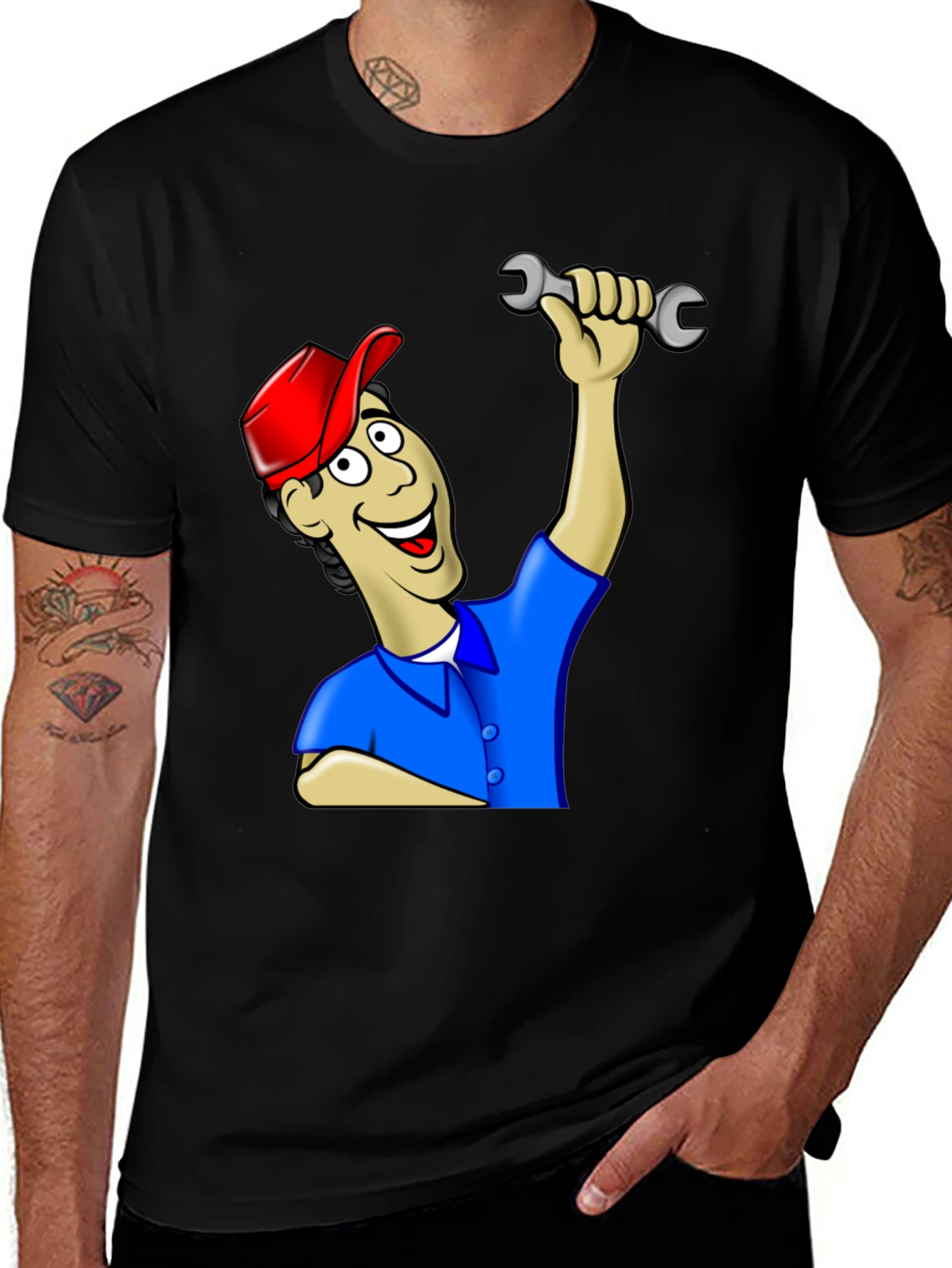 Cartoon Mechanic T-Shirt
