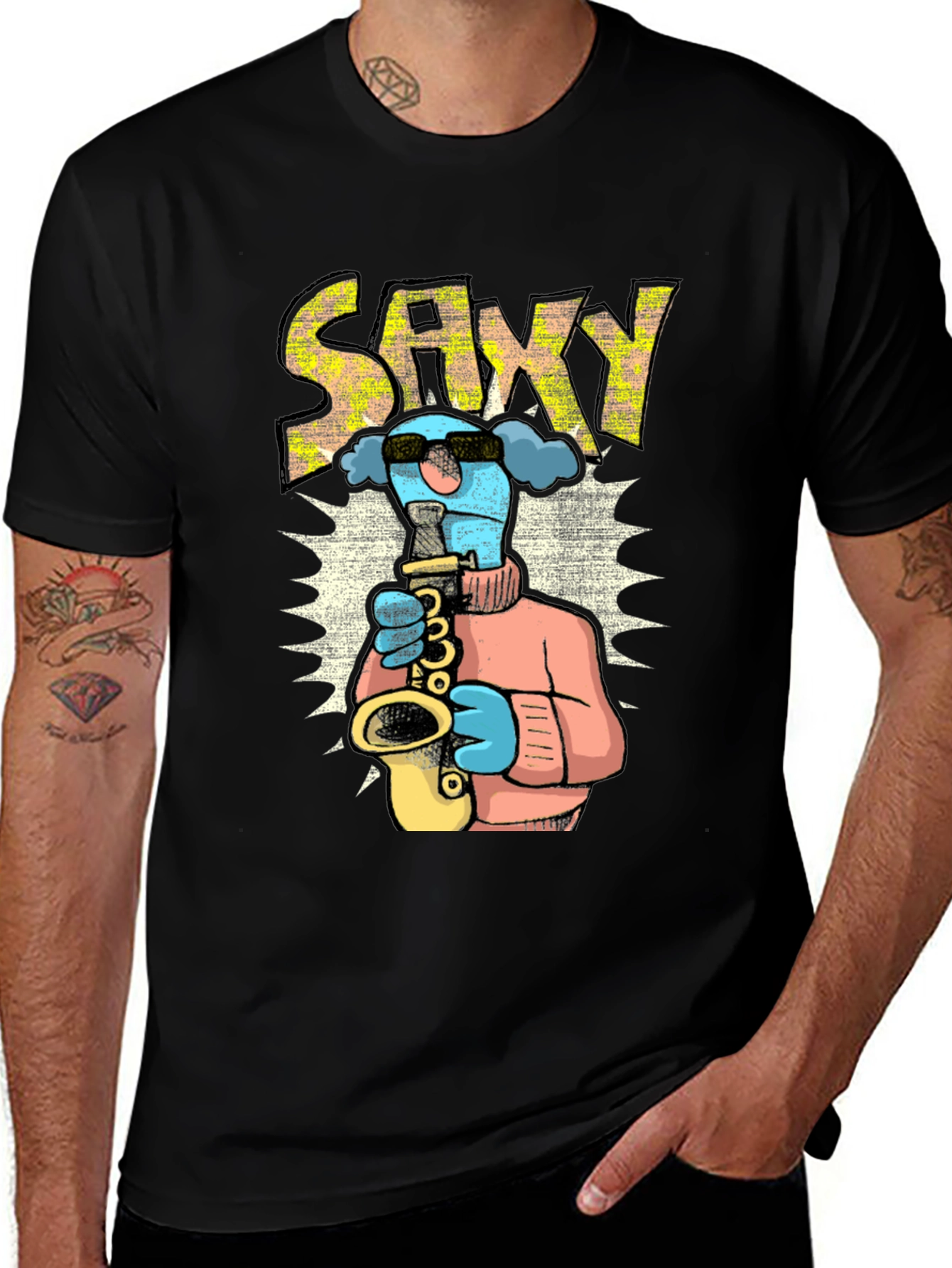 Variant 19 of Saxy Saxophone Player Graphic T-Shirt