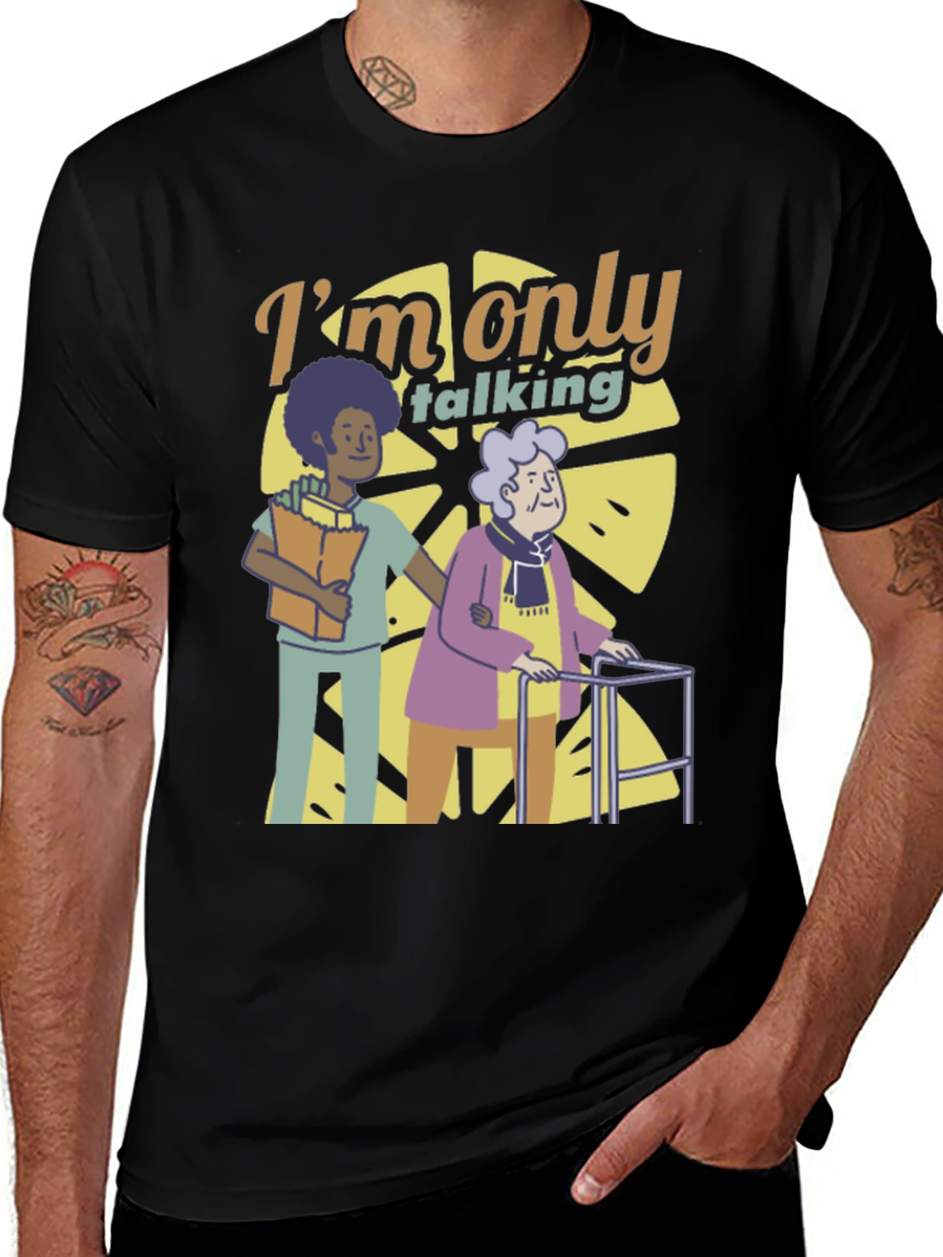 Variant 14 of I'm Only Talking T-Shirt - Caregiver Design