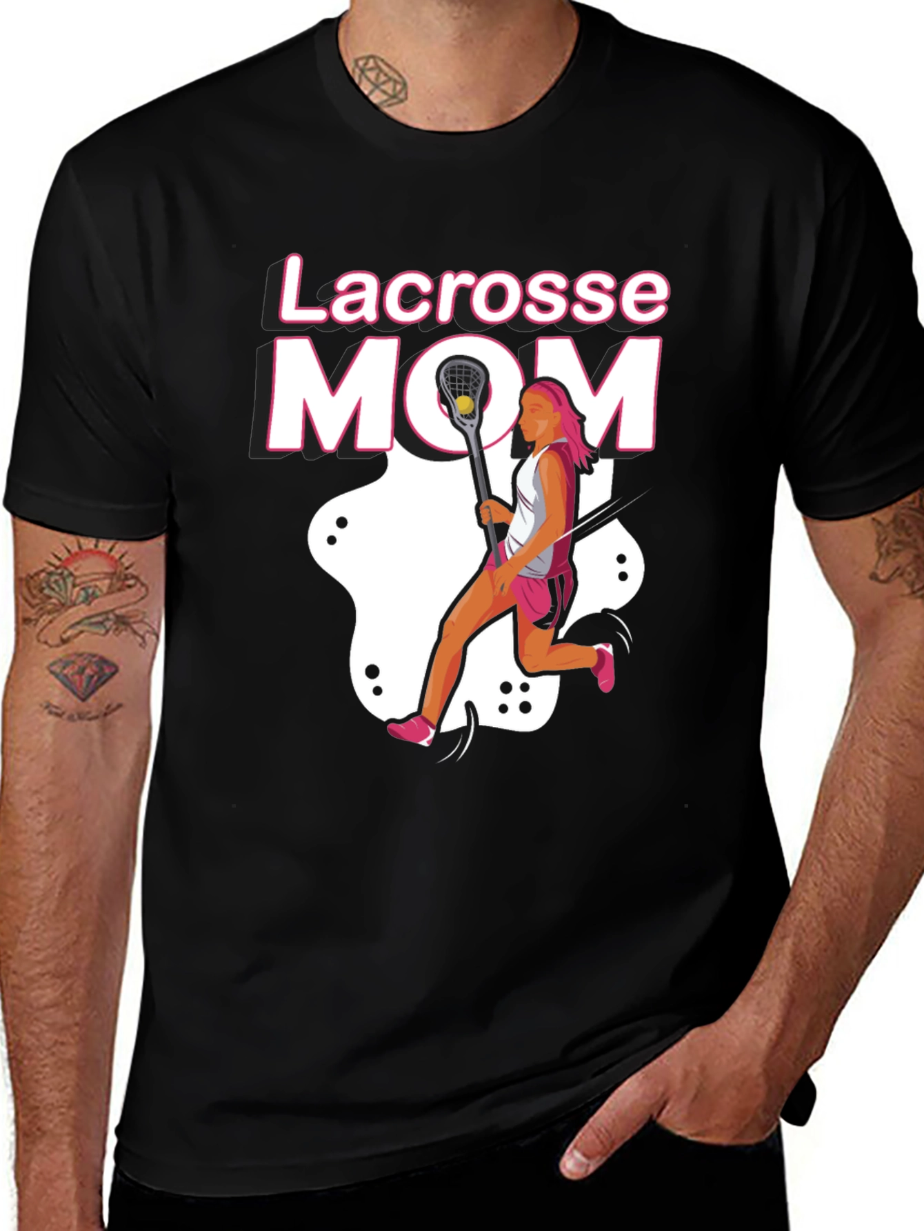 Variant 26 of Lacrosse Mom T-Shirt - Black Graphic Tee