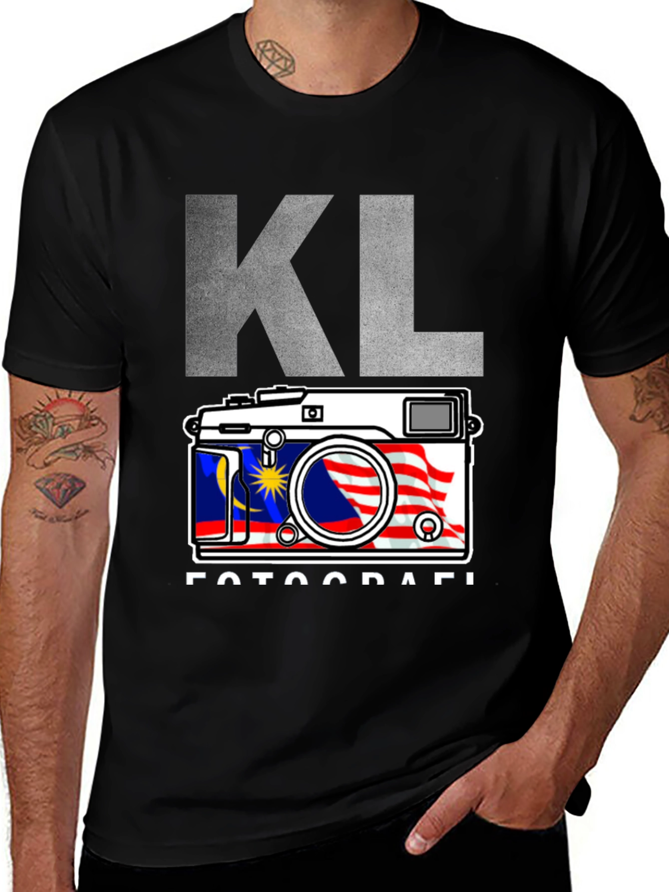 KL Photography T-Shirt - Malaysia Flag Camera