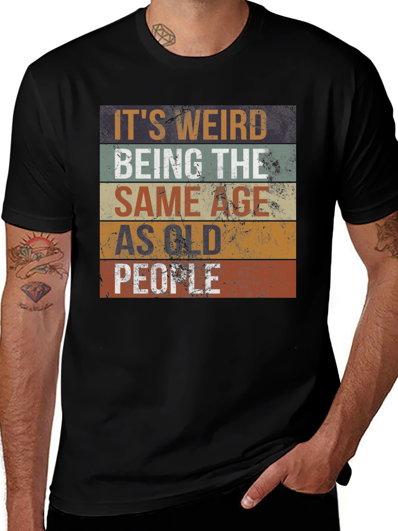 Variant 21 of Funny 'Same Age as Old People' Graphic T-Shirt