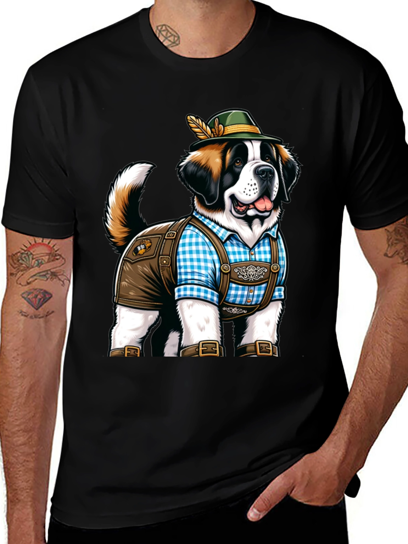 Variant 22 of Oktoberfest Saint Bernard Dog Graphic Tee