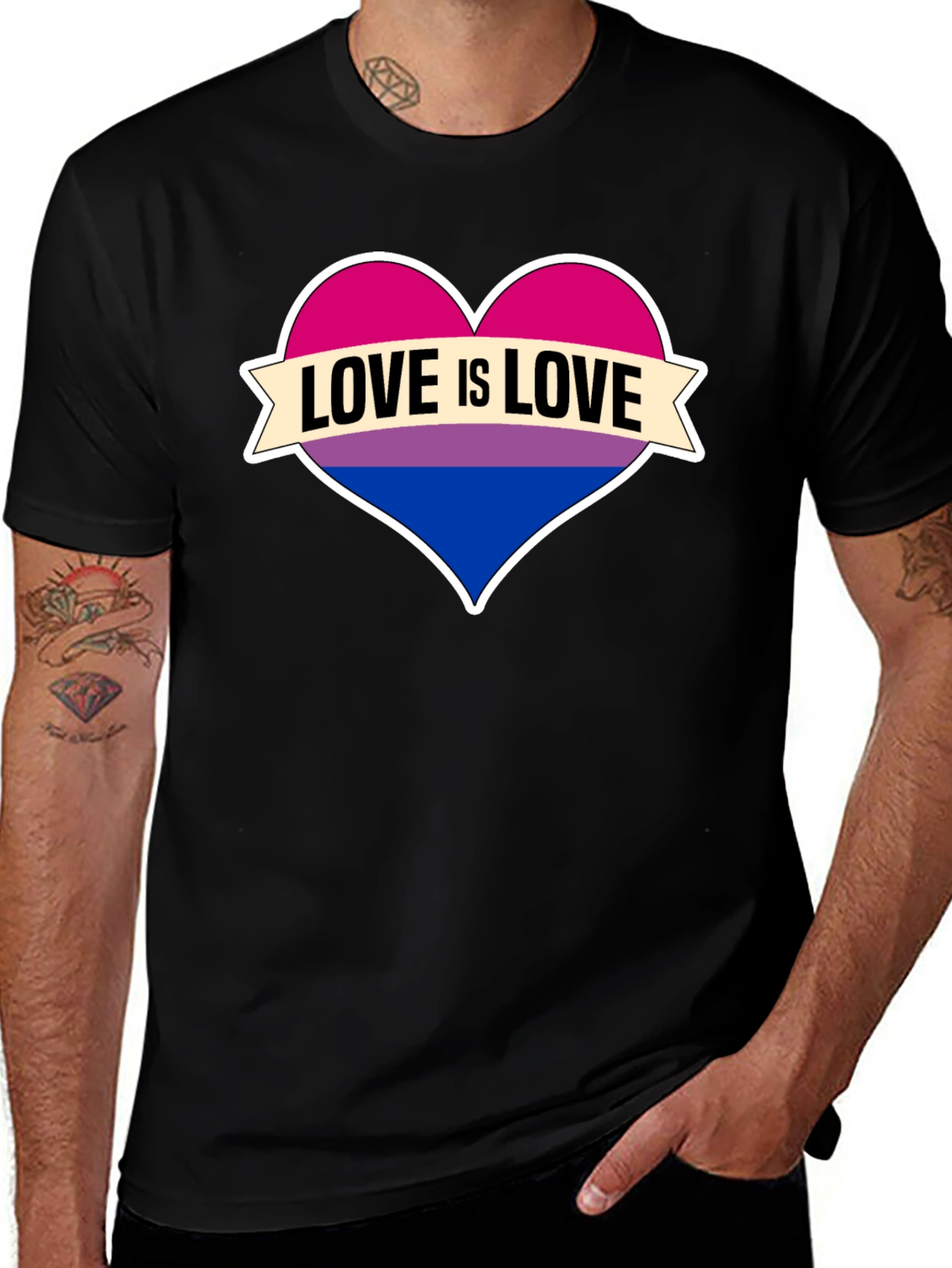 Love is Love Bisexual Pride Heart T-Shirt
