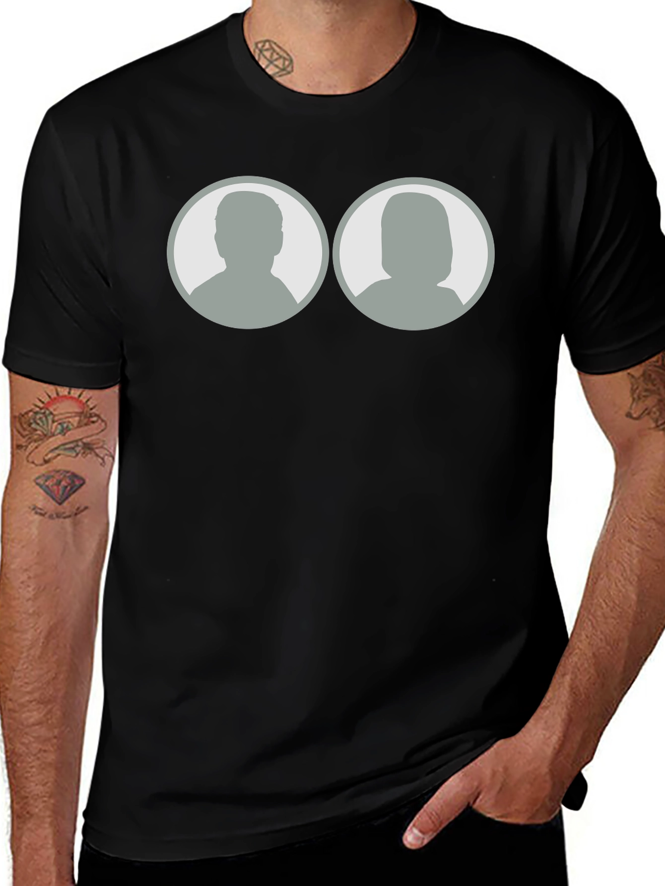 Variant 23 of Silhouette Couple Black T-Shirt