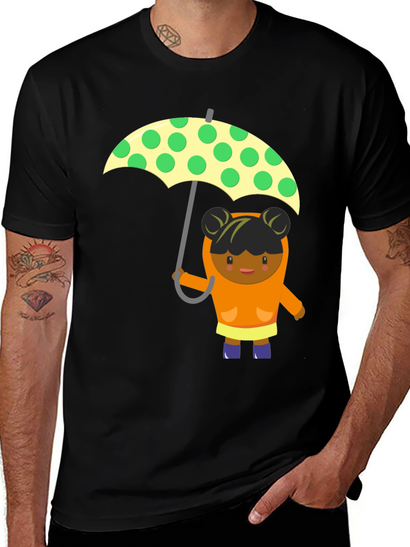 Variant 20 of Cute Girl with Umbrella Graphic Tee