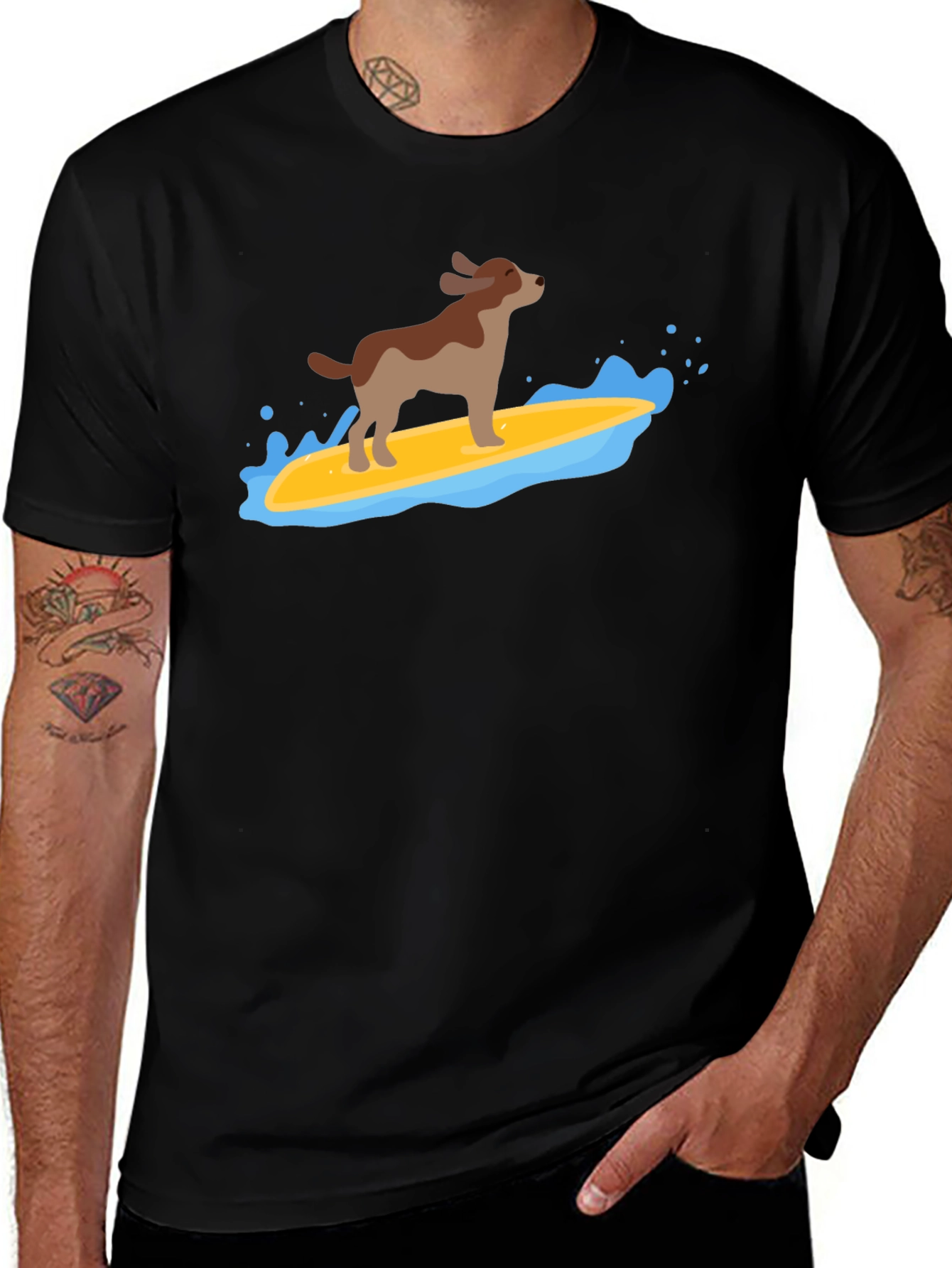 Variant 17 of Surfing Dog Graphic T-Shirt - Cool & Casual