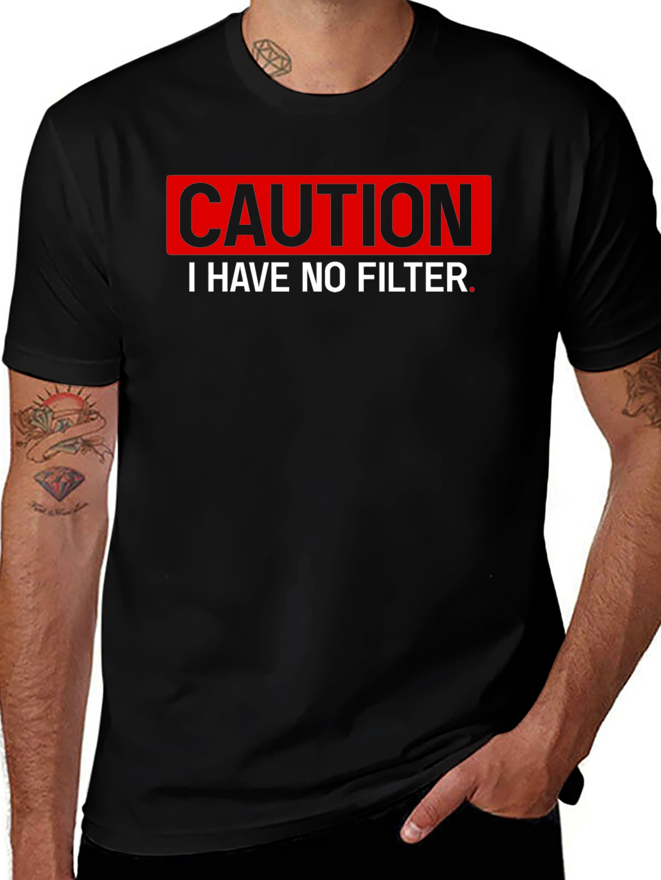Caution I Have No Filter Graphic T-Shirt