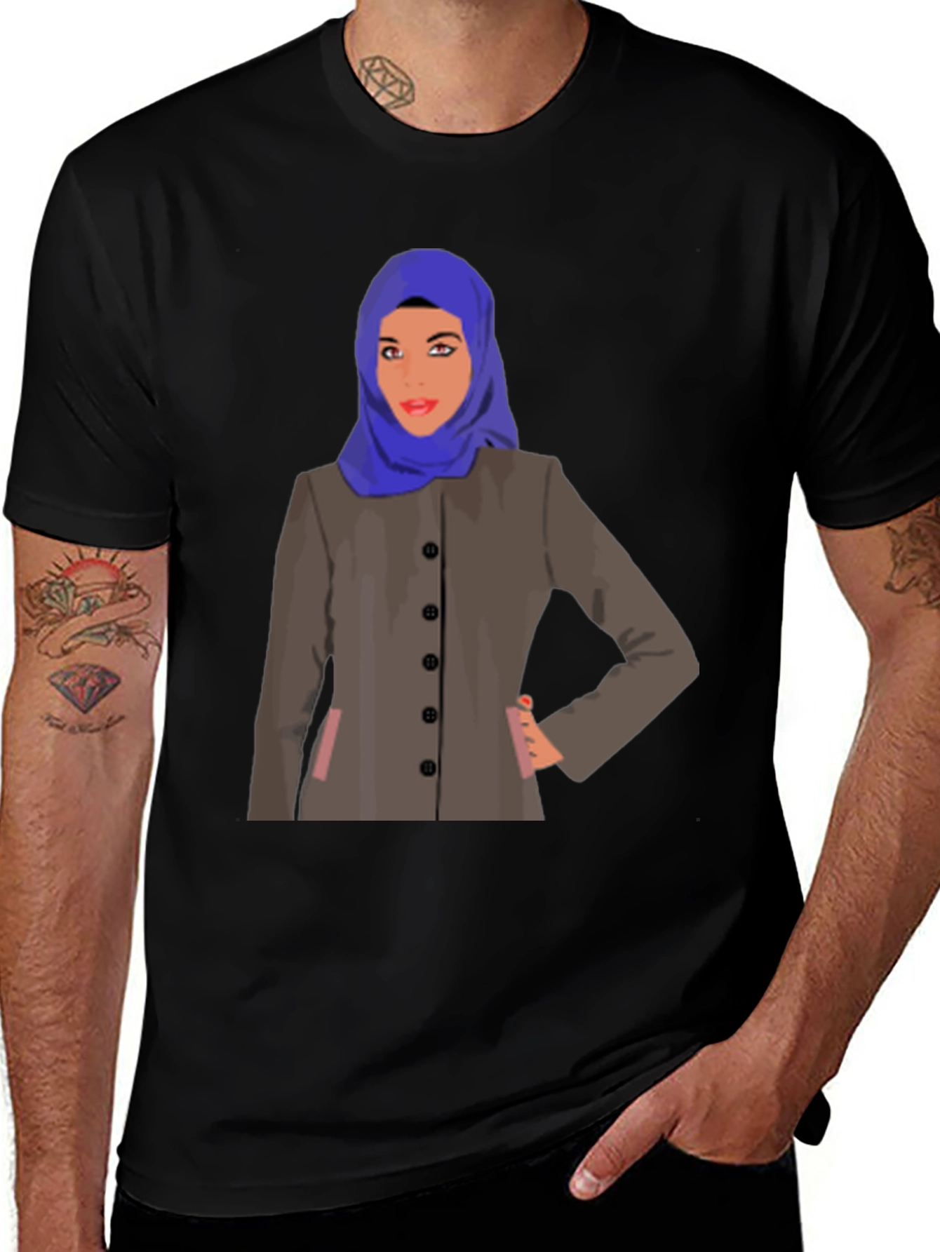 Variant 10 of Hijab Woman Graphic T-Shirt - Stylish & Unique Design