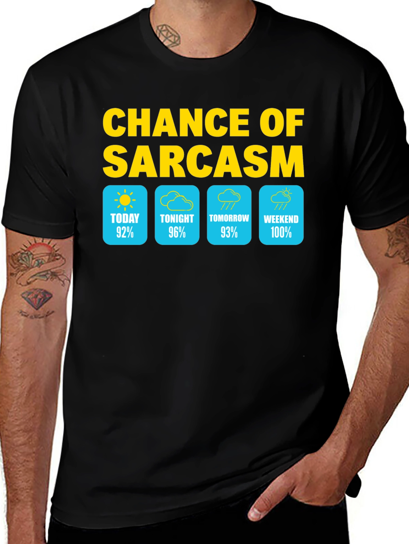 Variant 18 of Sarcasm Weather Forecast T-Shirt - Humorous Graphic Tee