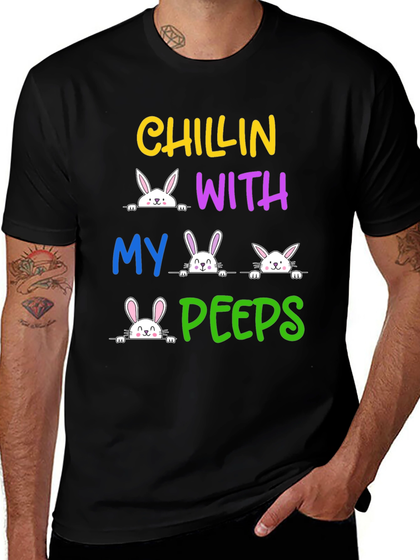 Chillin With My Peeps Easter Bunny T-Shirt