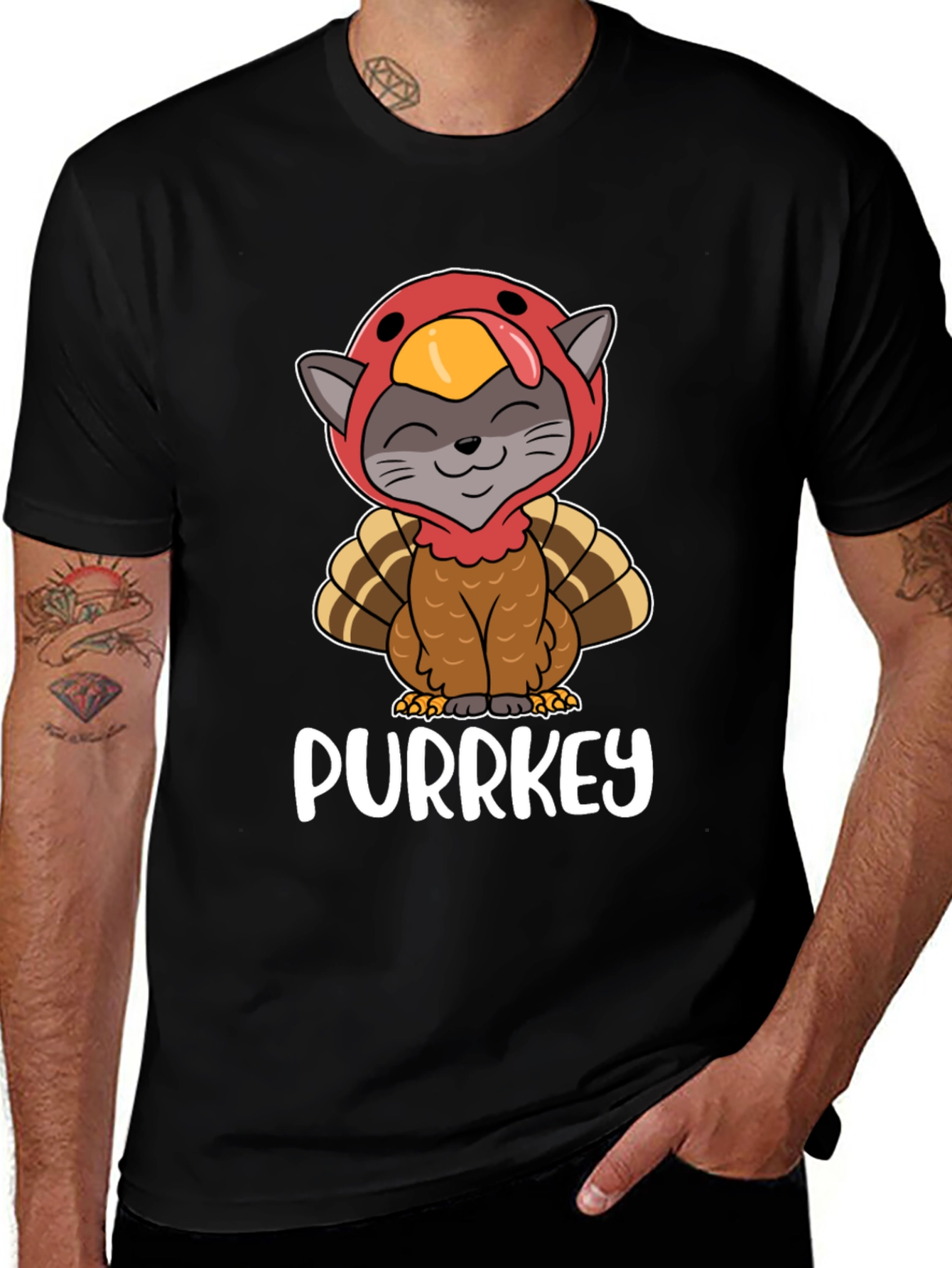 Variant 3 of Purrkey Thanksgiving Cat T-Shirt
