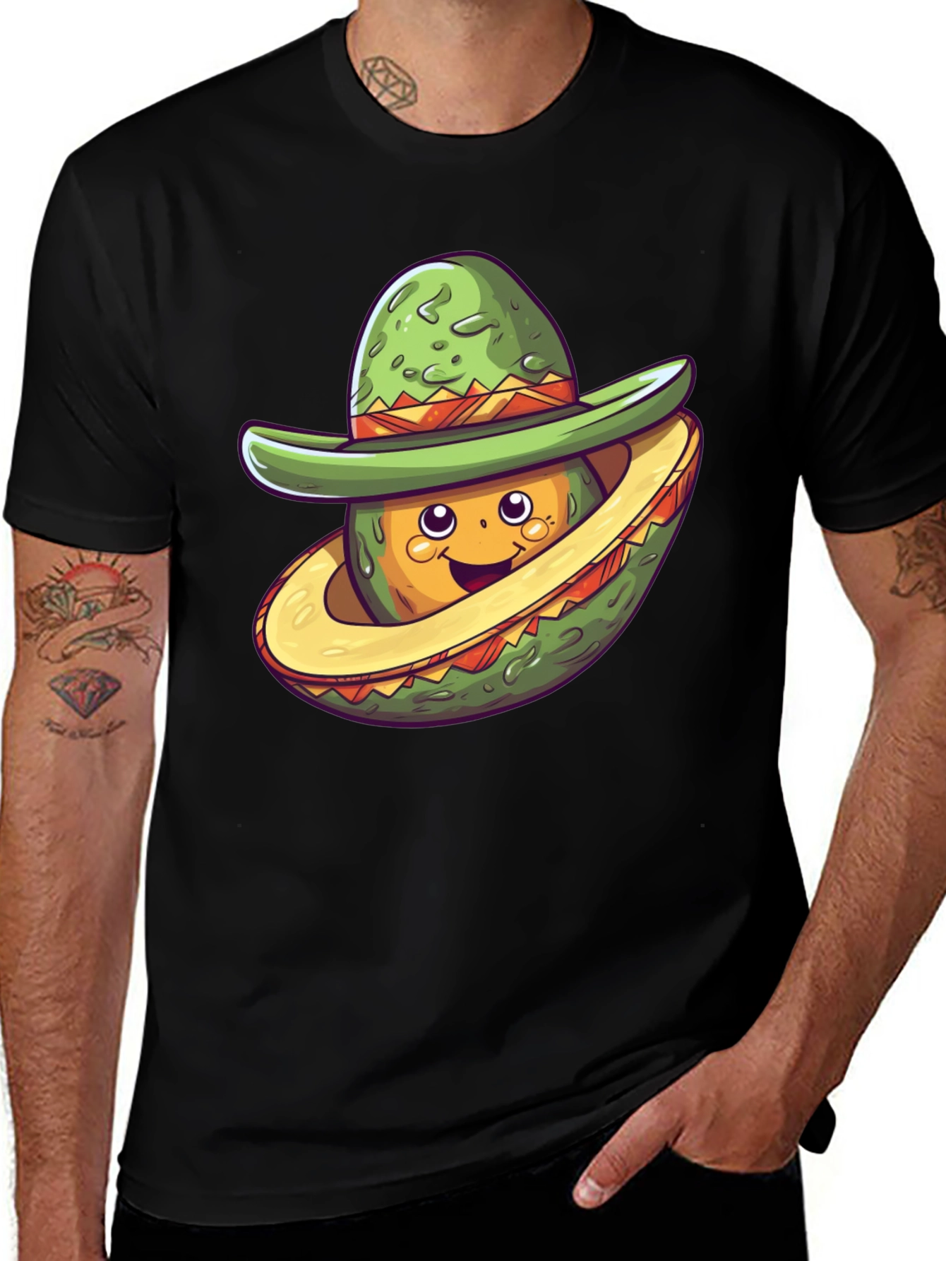 Variant 14 of Avocado Sombrero T-Shirt - Fun Graphic Tee