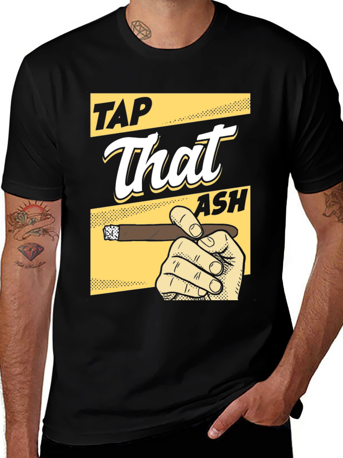 Variant 5 of Tap That Ash Graphic T-Shirt - Cigar Smoker Tee