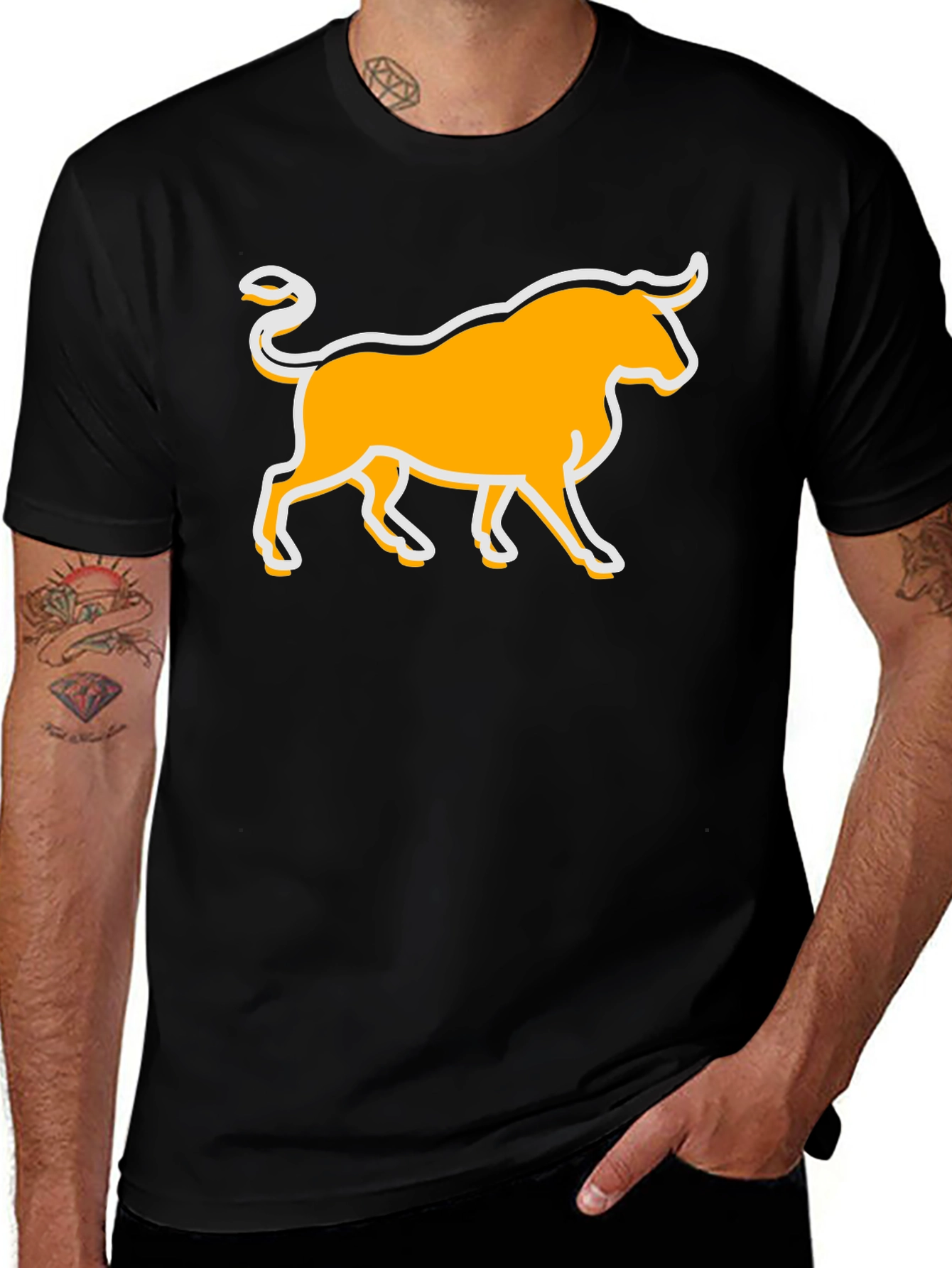 Variant 11 of Bull Graphic T-Shirt - Black