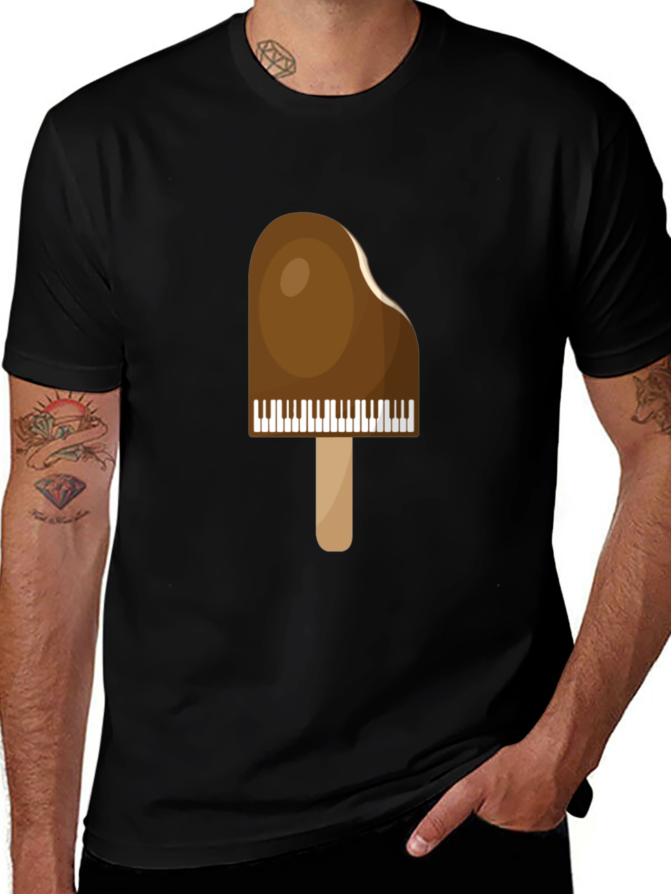 Variant 21 of Piano Popsicle Graphic T-Shirt - Novelty Music Tee