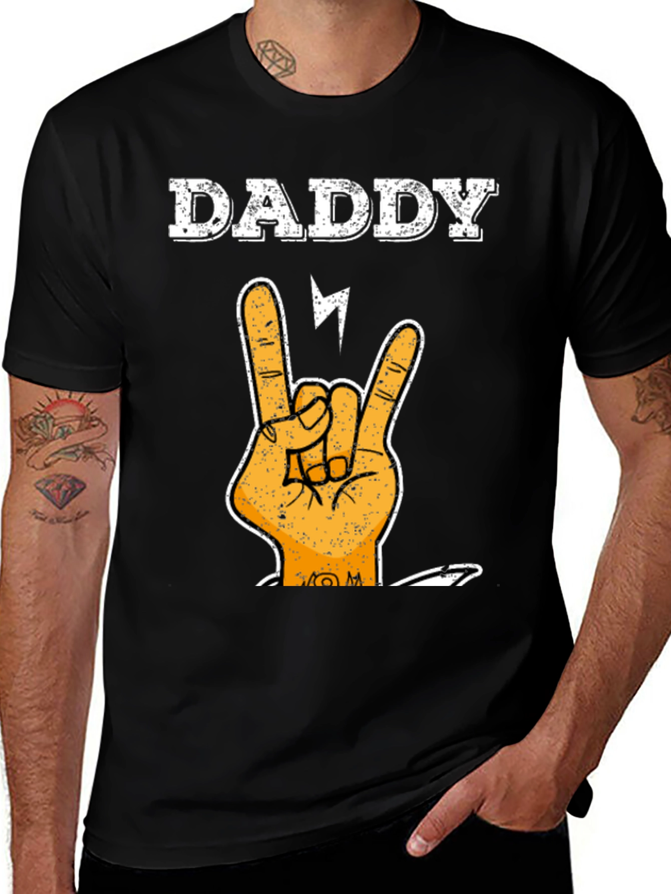 Variant 18 of Daddy Rock Hand T-Shirt - Cool Father's Day Tee