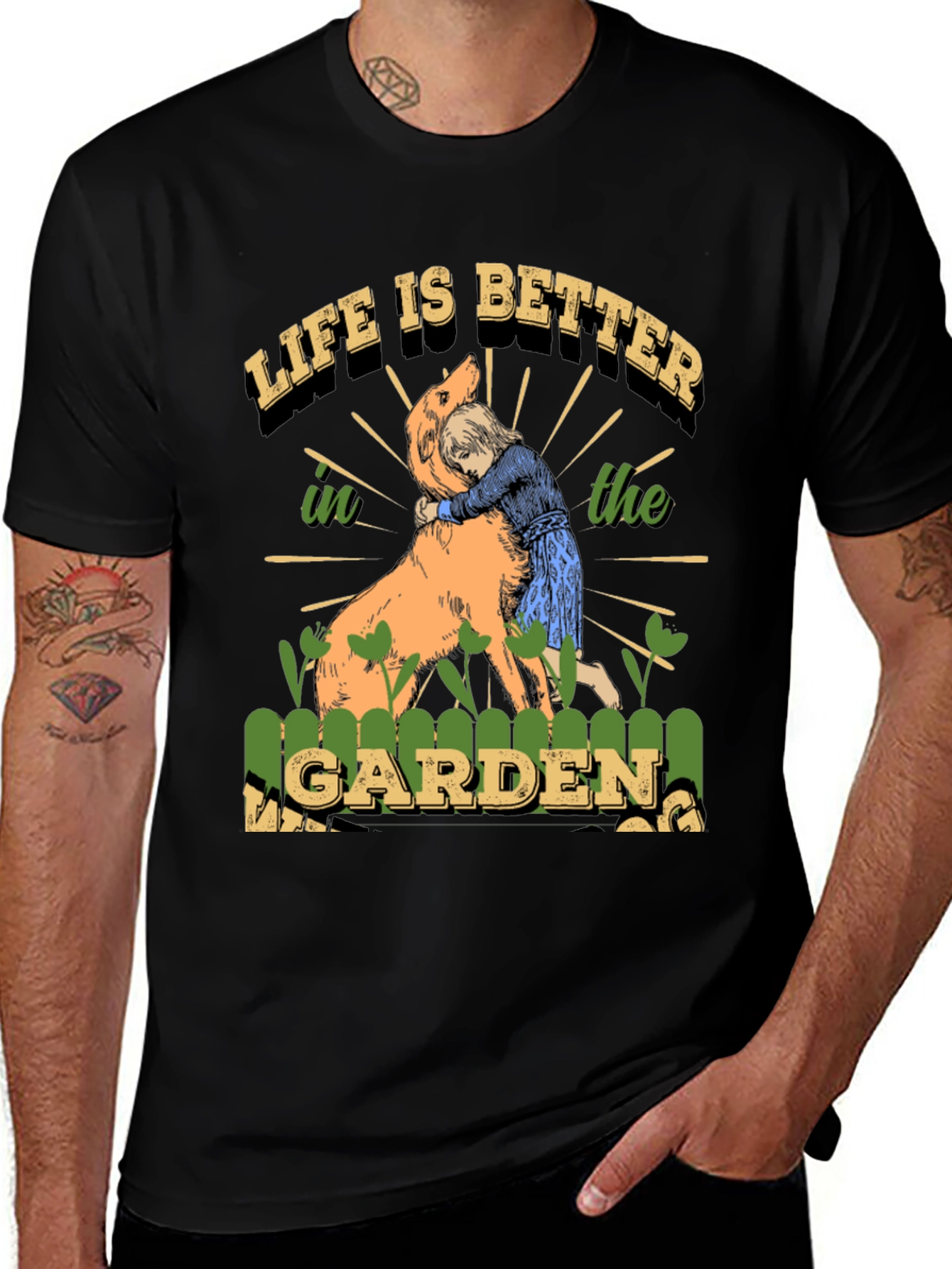 Variant 13 of Life is Better T-Shirt, Dog & Garden