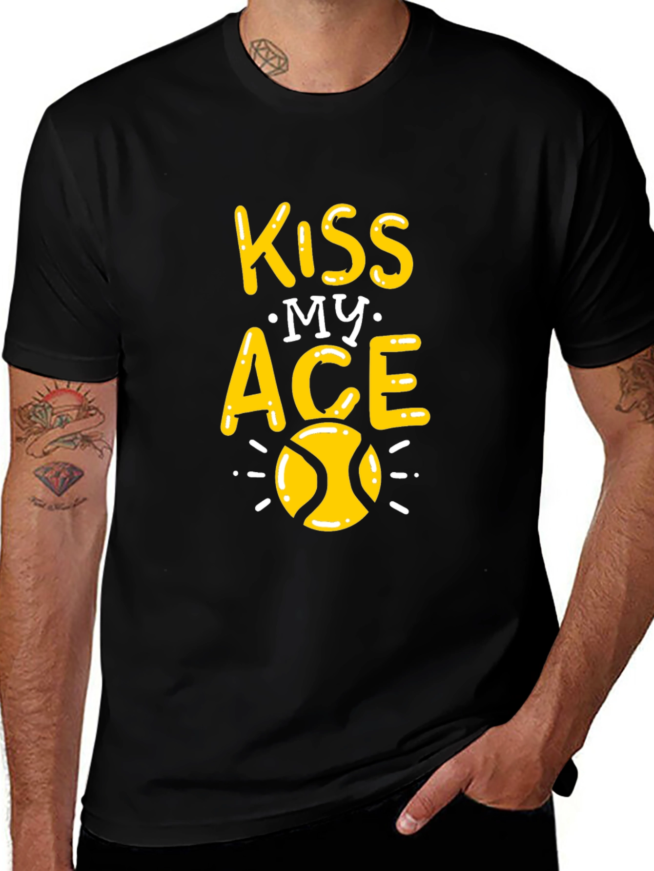 Variant 3 of Kiss My Ace Black Tennis T-Shirt