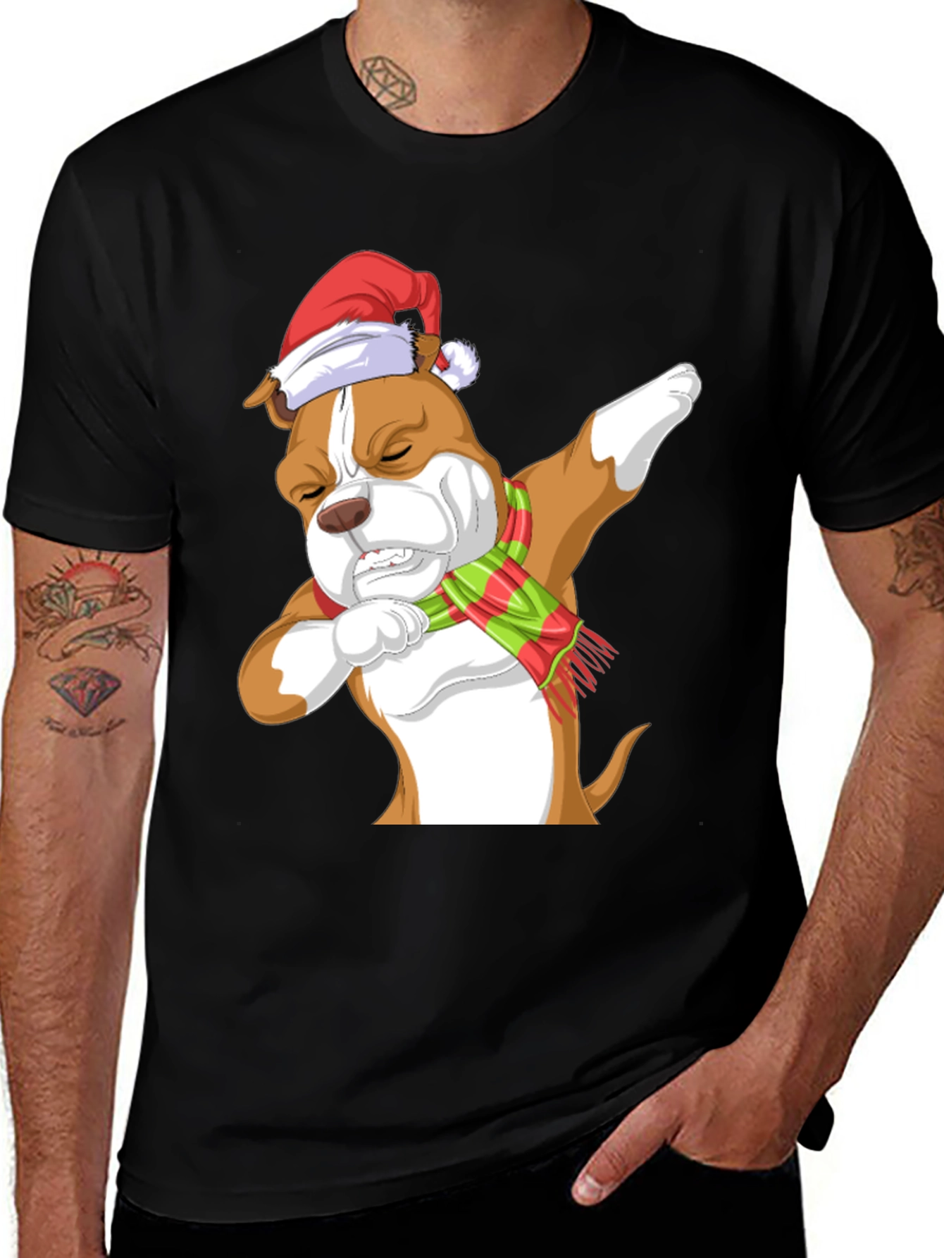 Dabbing Dog Christmas T-Shirt