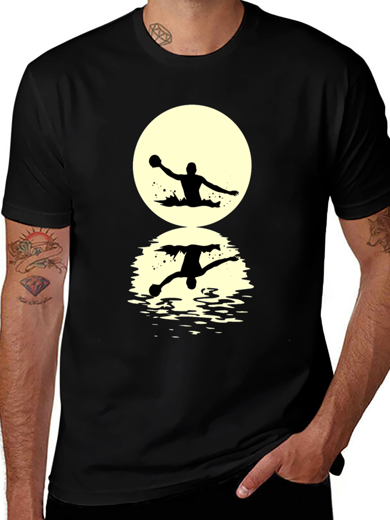 Variant 30 of Water Polo Silhouette T-Shirt - Unique Reflection Design