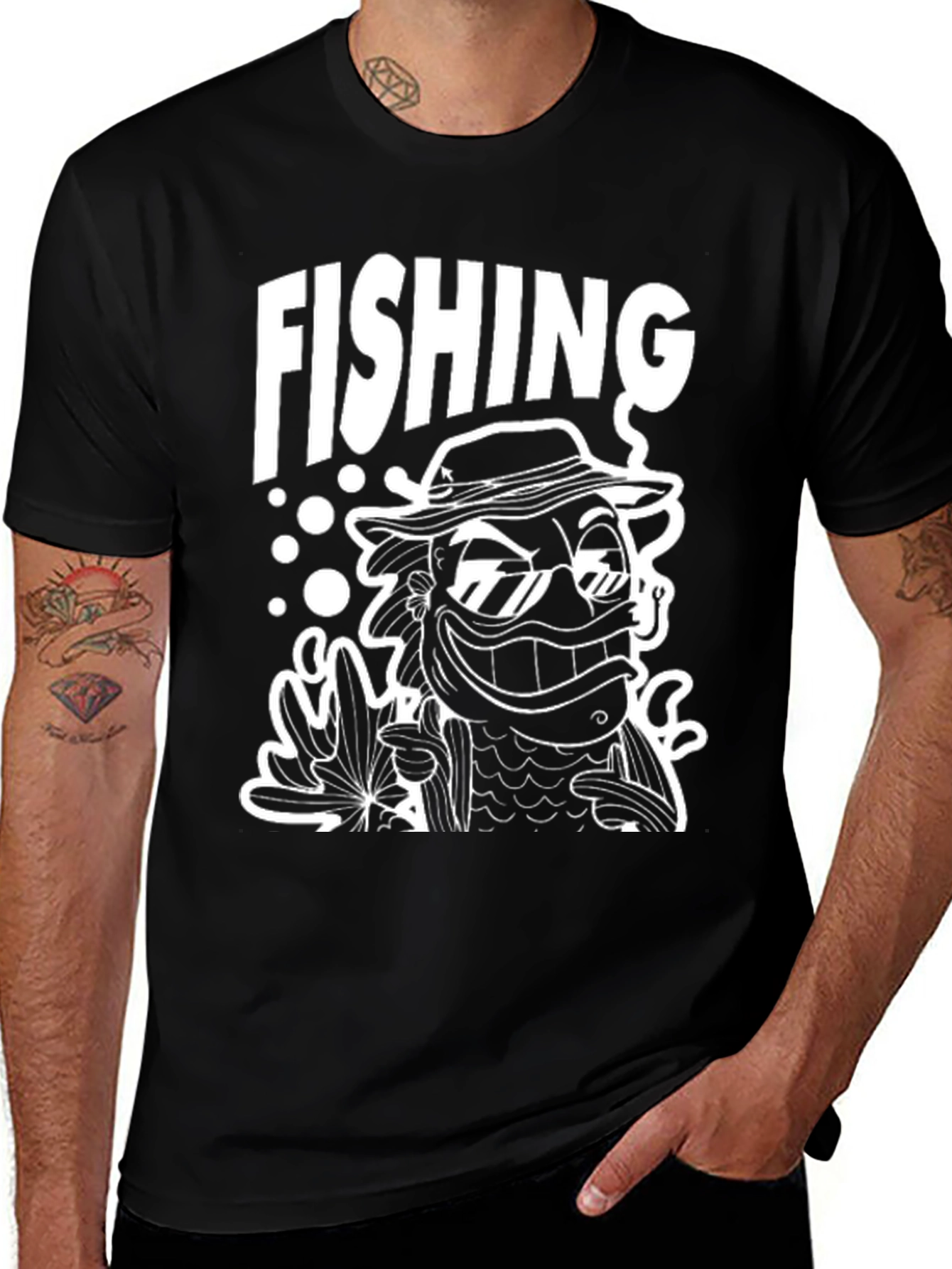 Variant 21 of Funny Fishing Cartoon Graphic T-Shirt