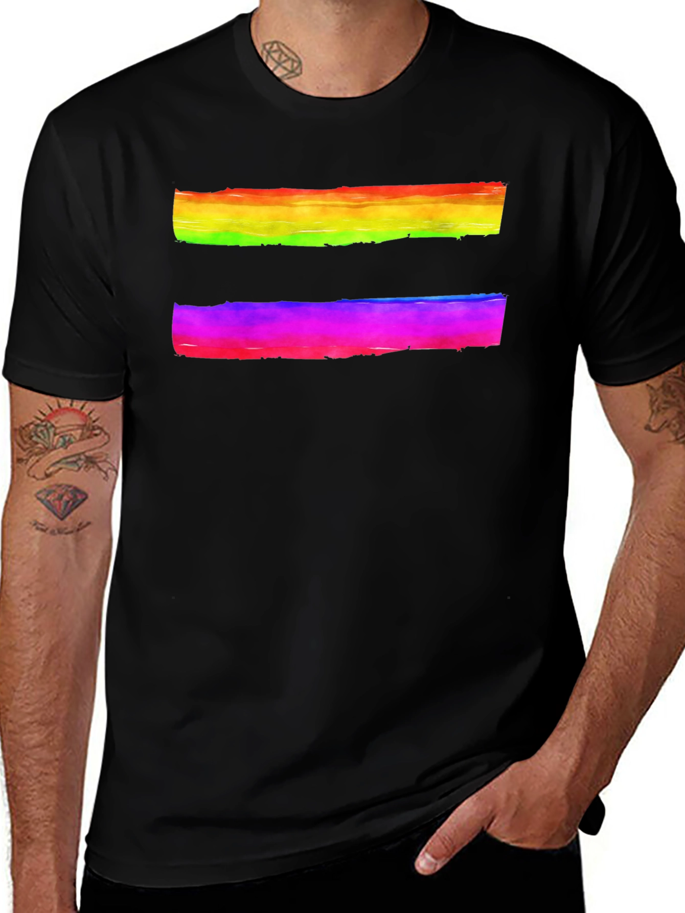 Variant 27 of Equality Rainbow Pride T-Shirt - Black