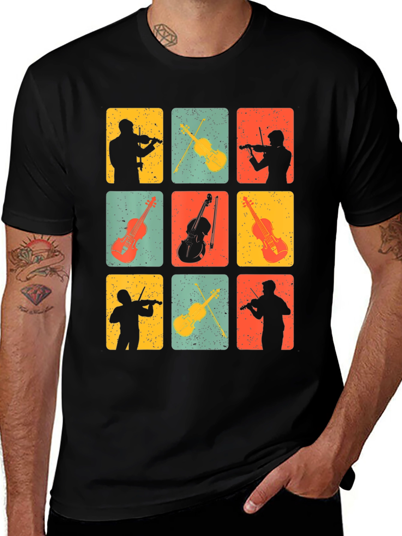 Retro Violin Music T-Shirt