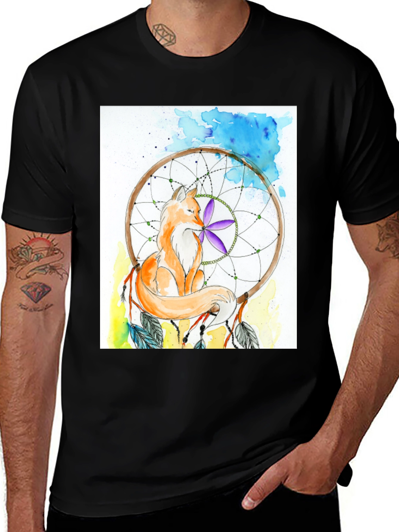 Variant 18 of Fox Dreamcatcher Graphic Tee - Unisex