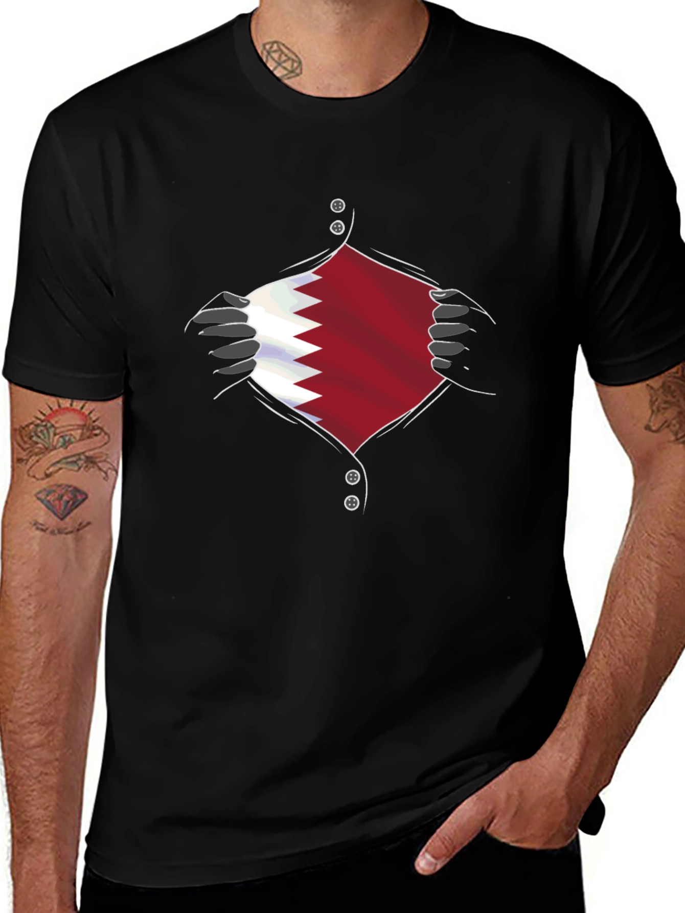 Variant 27 of Qatar Flag Superman T-Shirt