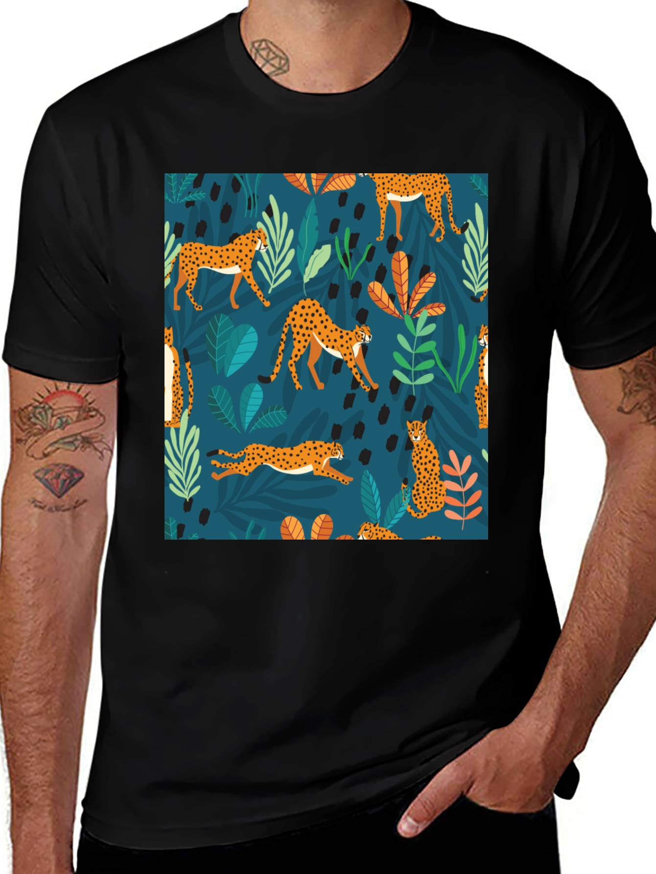 Variant 28 of Stylish Cheetah Print T-Shirt - Jungle Vibes