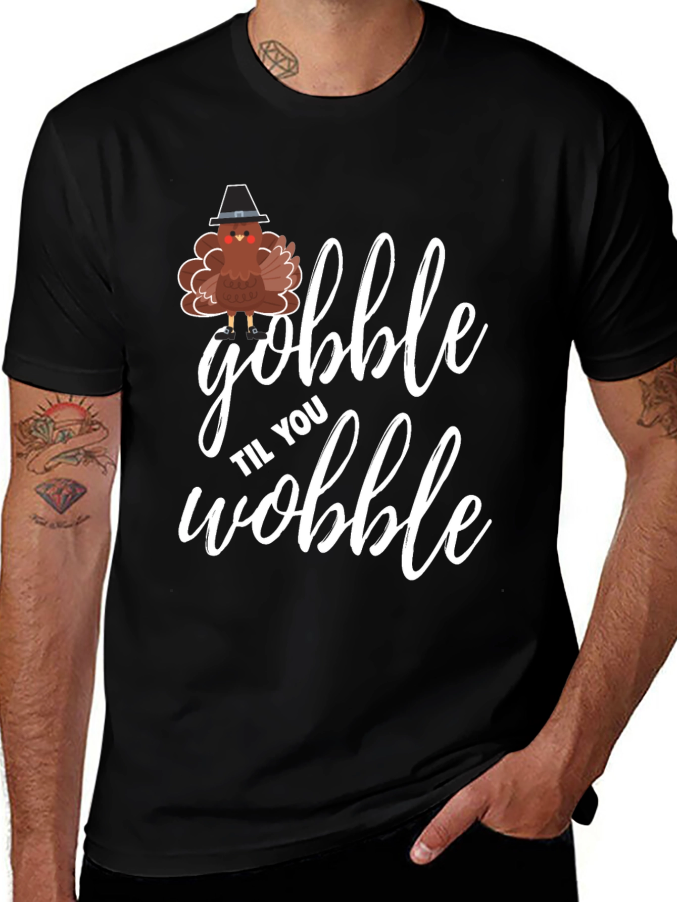 Gobble Til You Wobble Thanksgiving T-Shirt