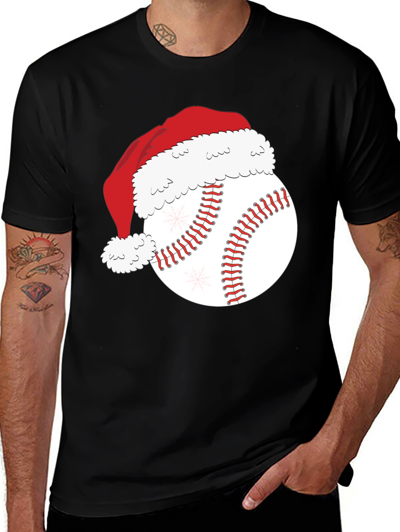 Variant 18 of Festive Baseball Santa Hat T-Shirt