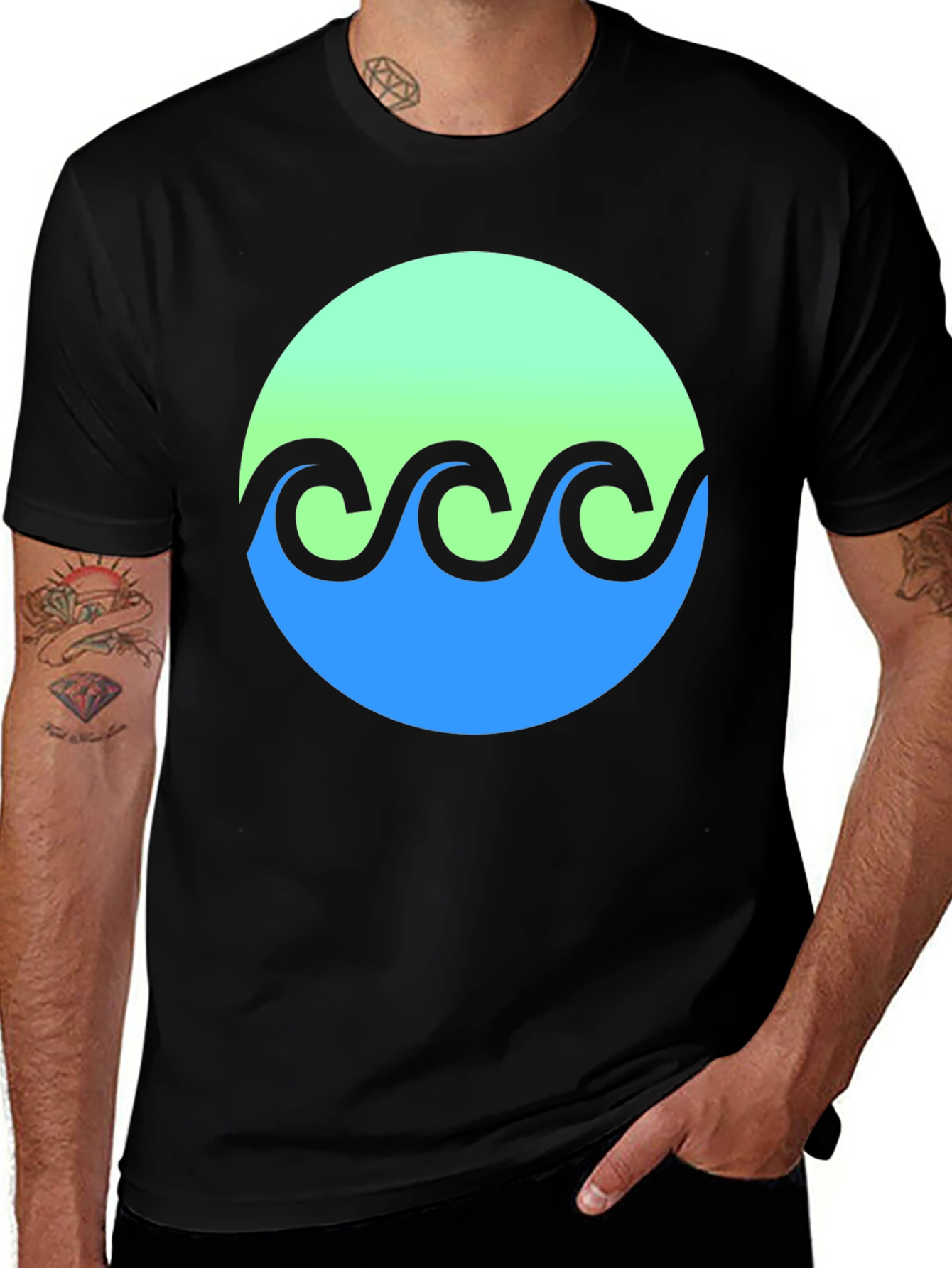 Variant 23 of Ocean Wave Graphic T-Shirt - Relaxed Fit
