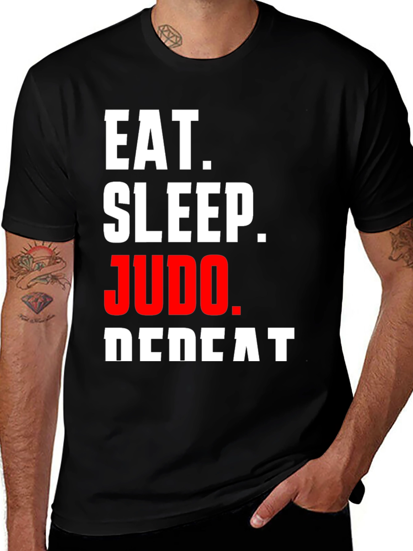 Eat Sleep Judo Repeat Black T-Shirt