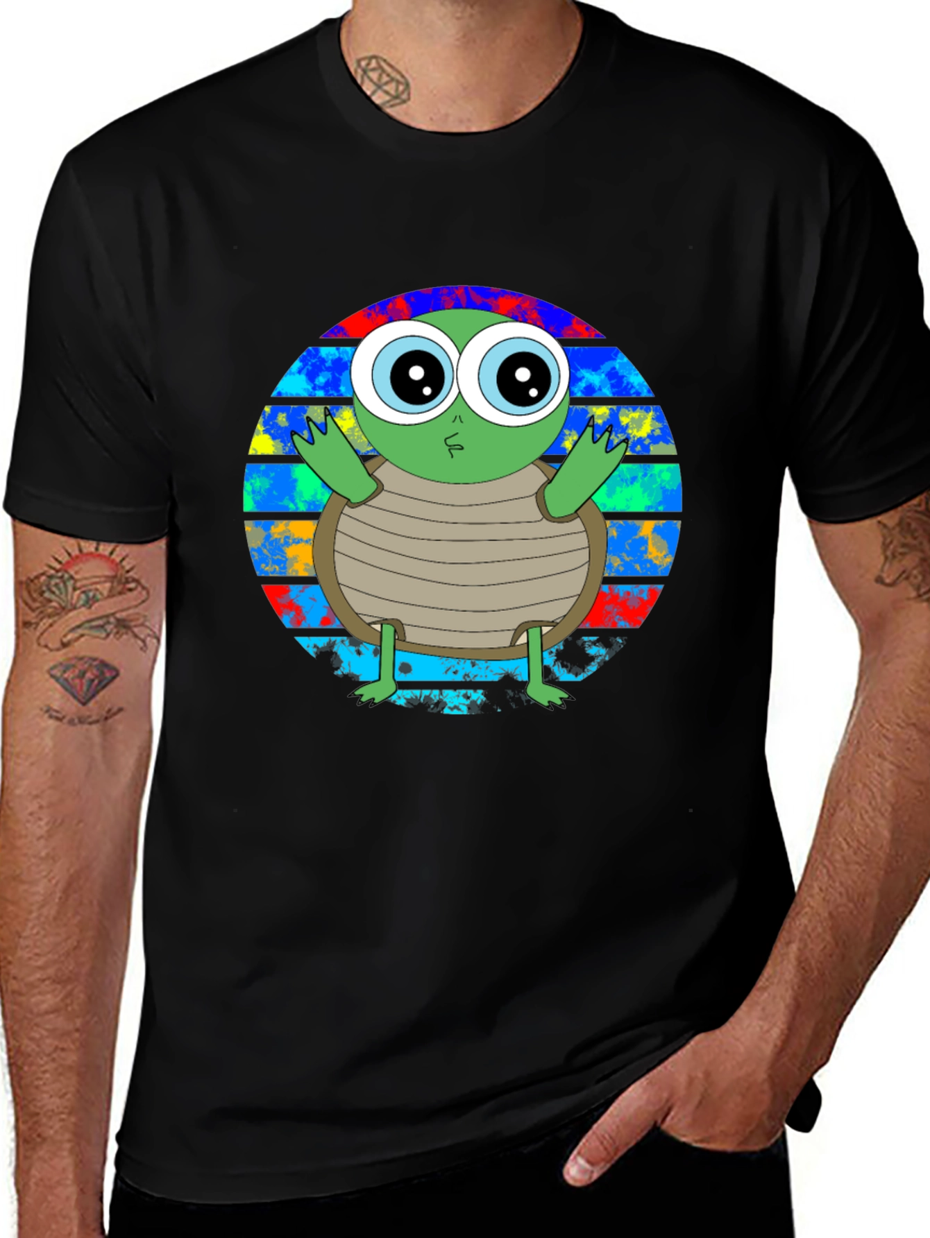 Cute Turtle Graphic T-Shirt - Unisex Black Tee