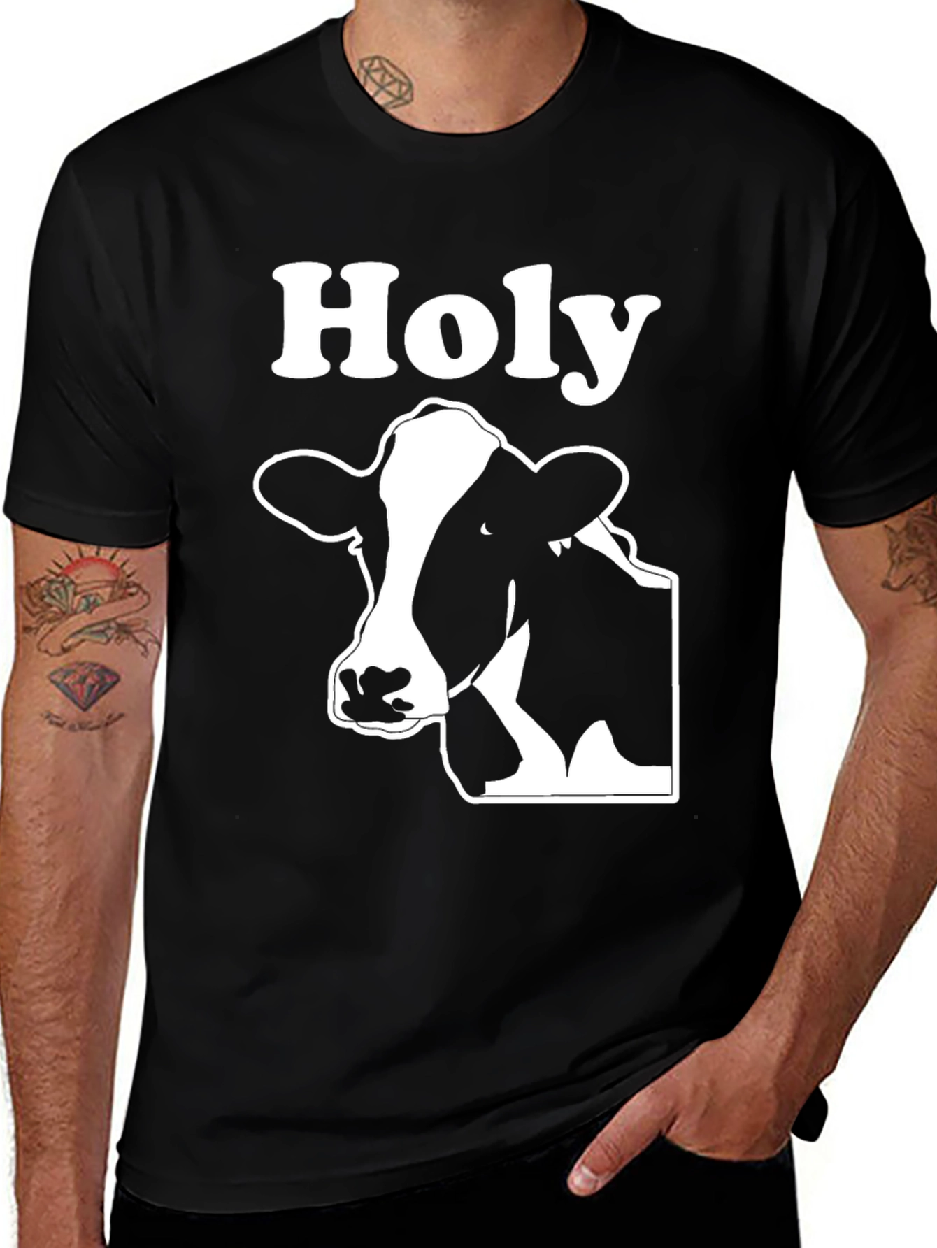Variant 19 of Holy Cow Graphic Tee - Black Cotton T-Shirt