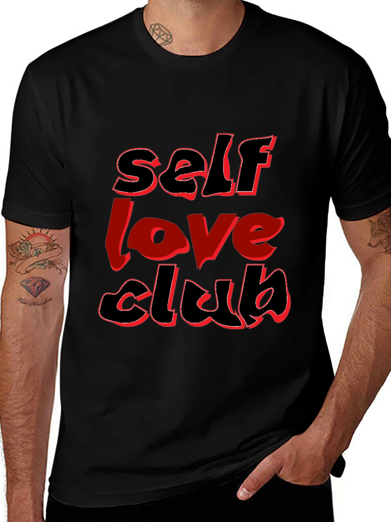 Variant 14 of Self Love Club Graphic Tee - Black